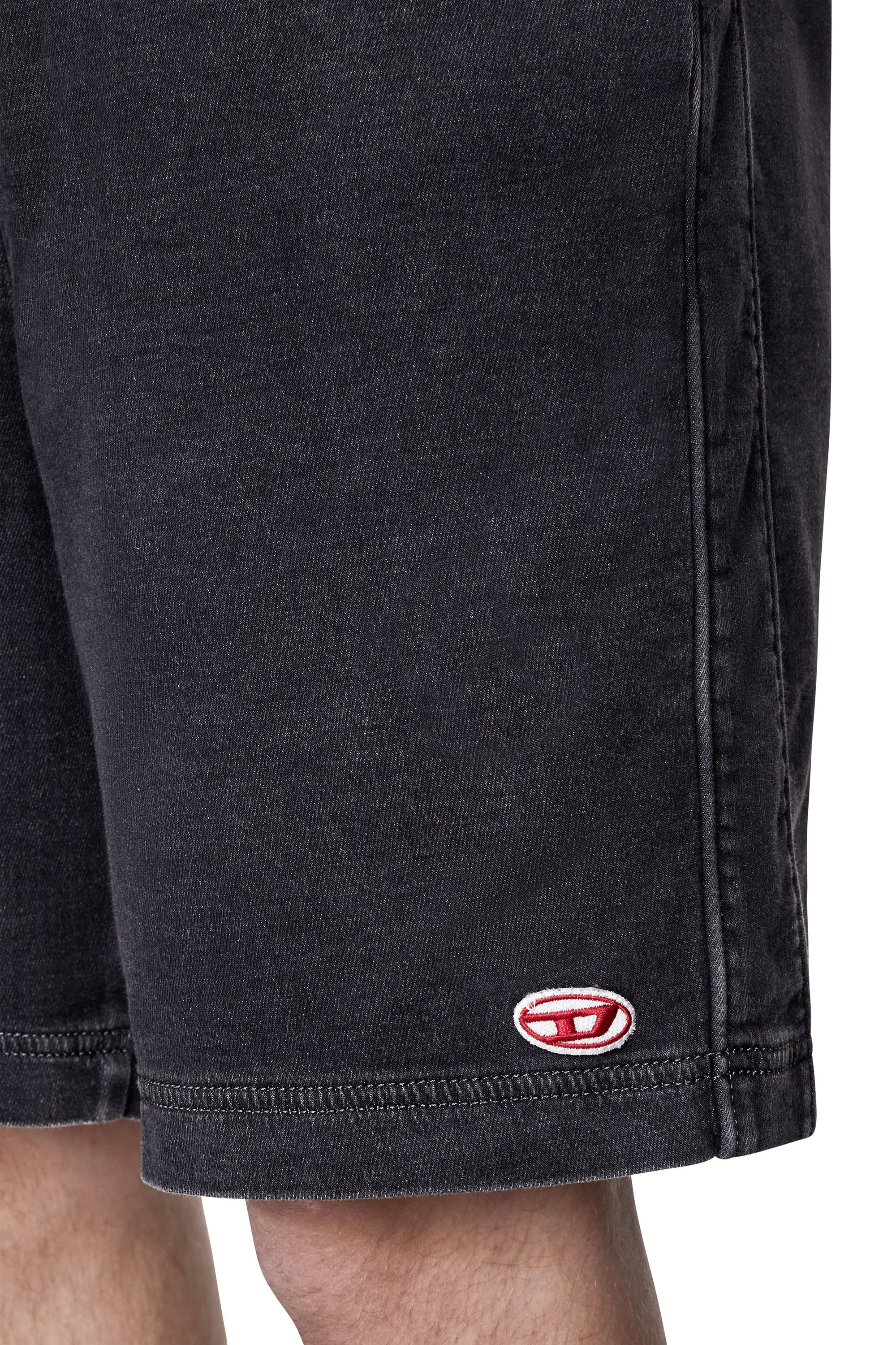 Diesel - D-BOXY TRACK DENIM SHORTS, Man's Shorts in Track Denim in Black/Dark grey - 4