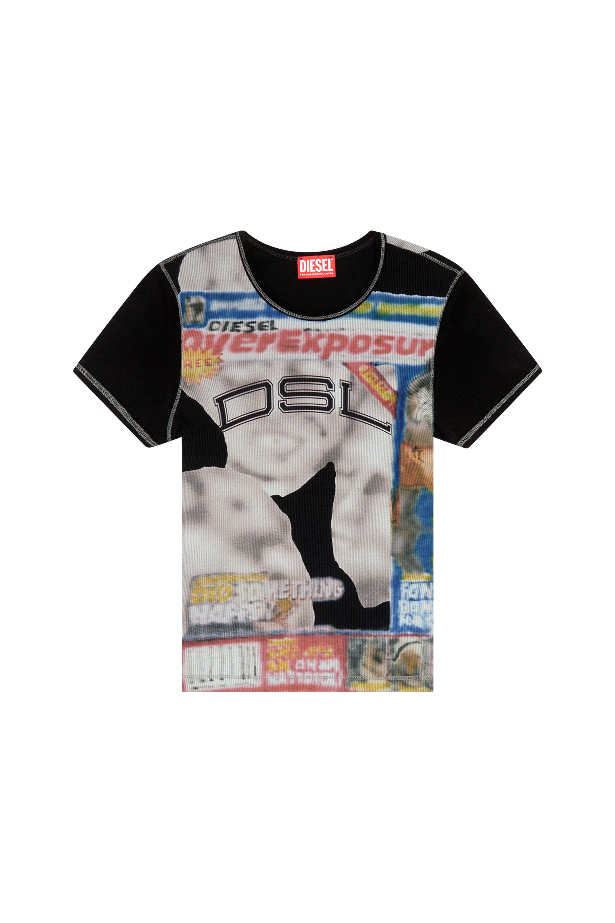 【DIESEL】 T-SHIRT Men's T-shirt with vortex Diesel print | Pink | Diesel