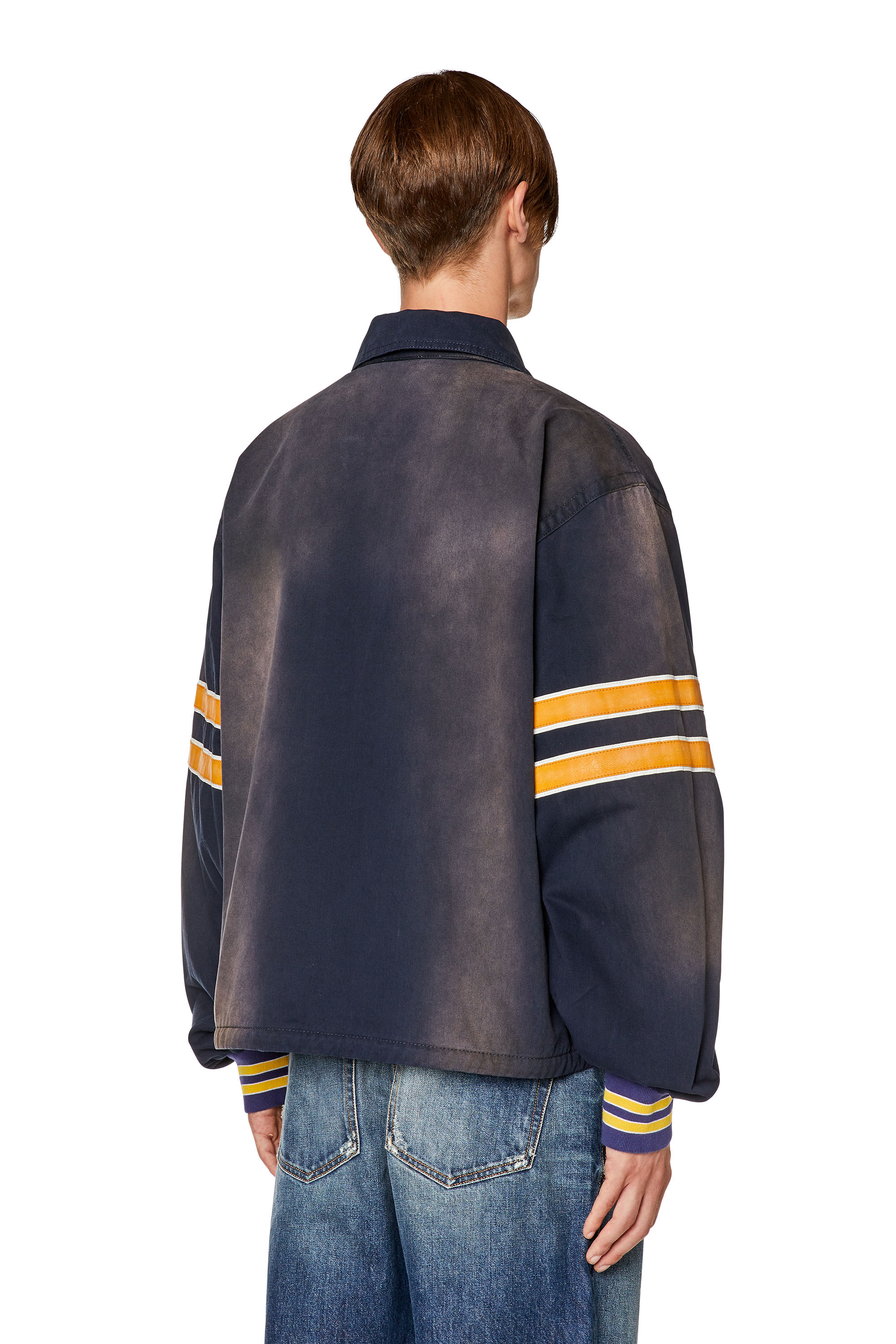 Diesel - J-KILL, Man's Cotton jacket with vintage effects in Blue/Brown - 4