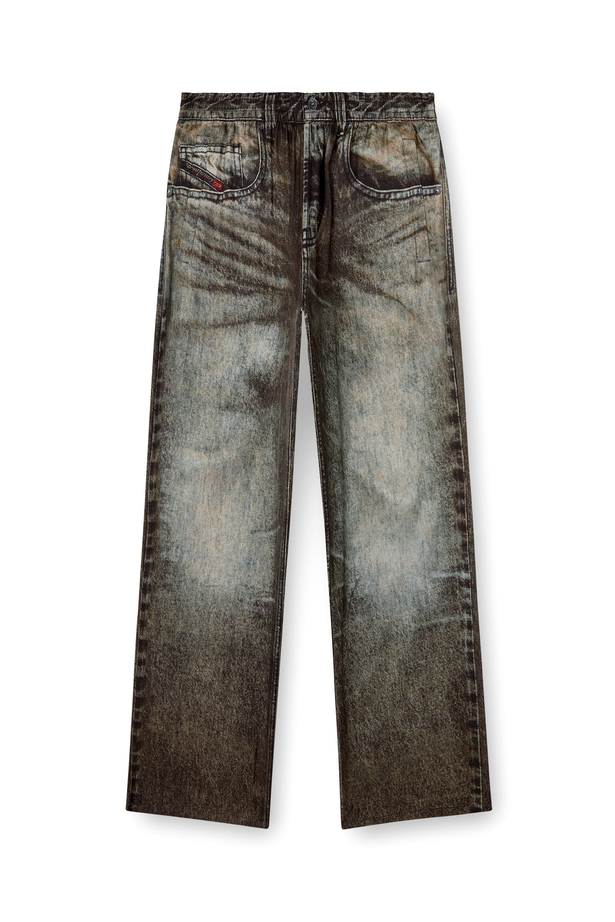 Diesel - P-THECK-LKCT, Pantalon élastiqué en viscose effet denim Homme in Noir - 4