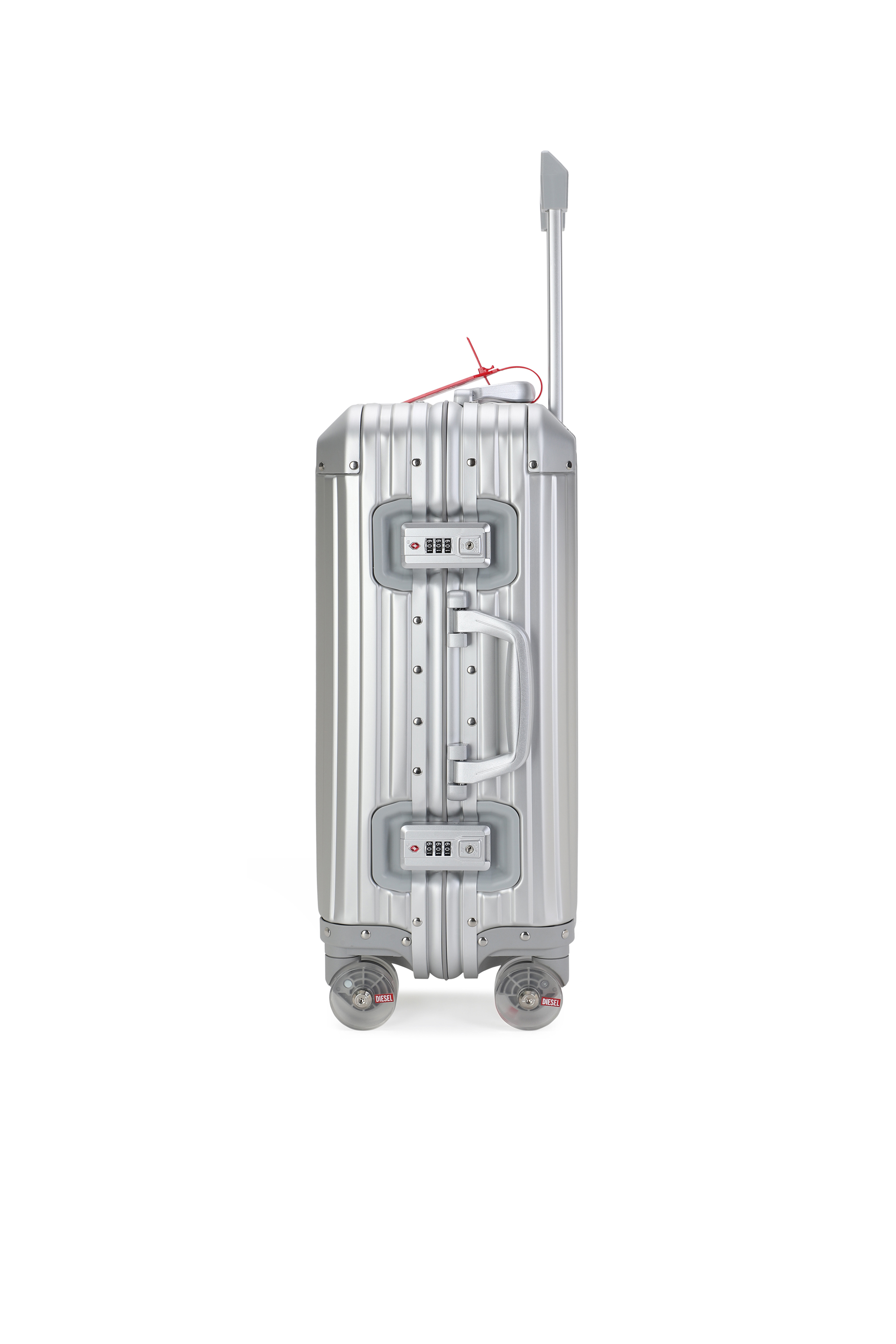 Diesel - DIESEL ALUMINUM TROLLEY- DSL002, Valise en aluminium taille S Mixte in Gris argent&eacute; - 3