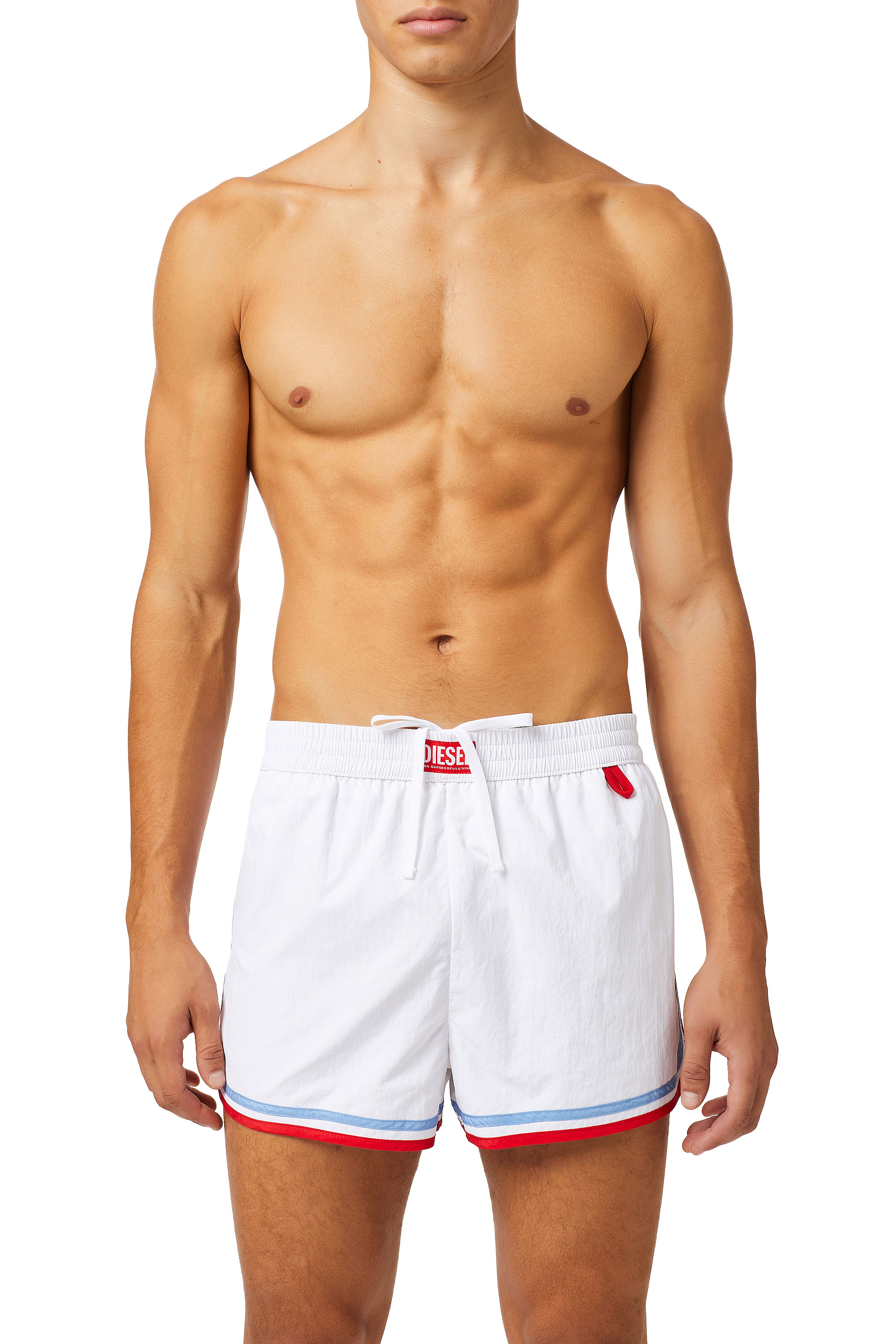 Diesel - BMBX-REEF-30, Man's Swim shorts with double trims in White - 1