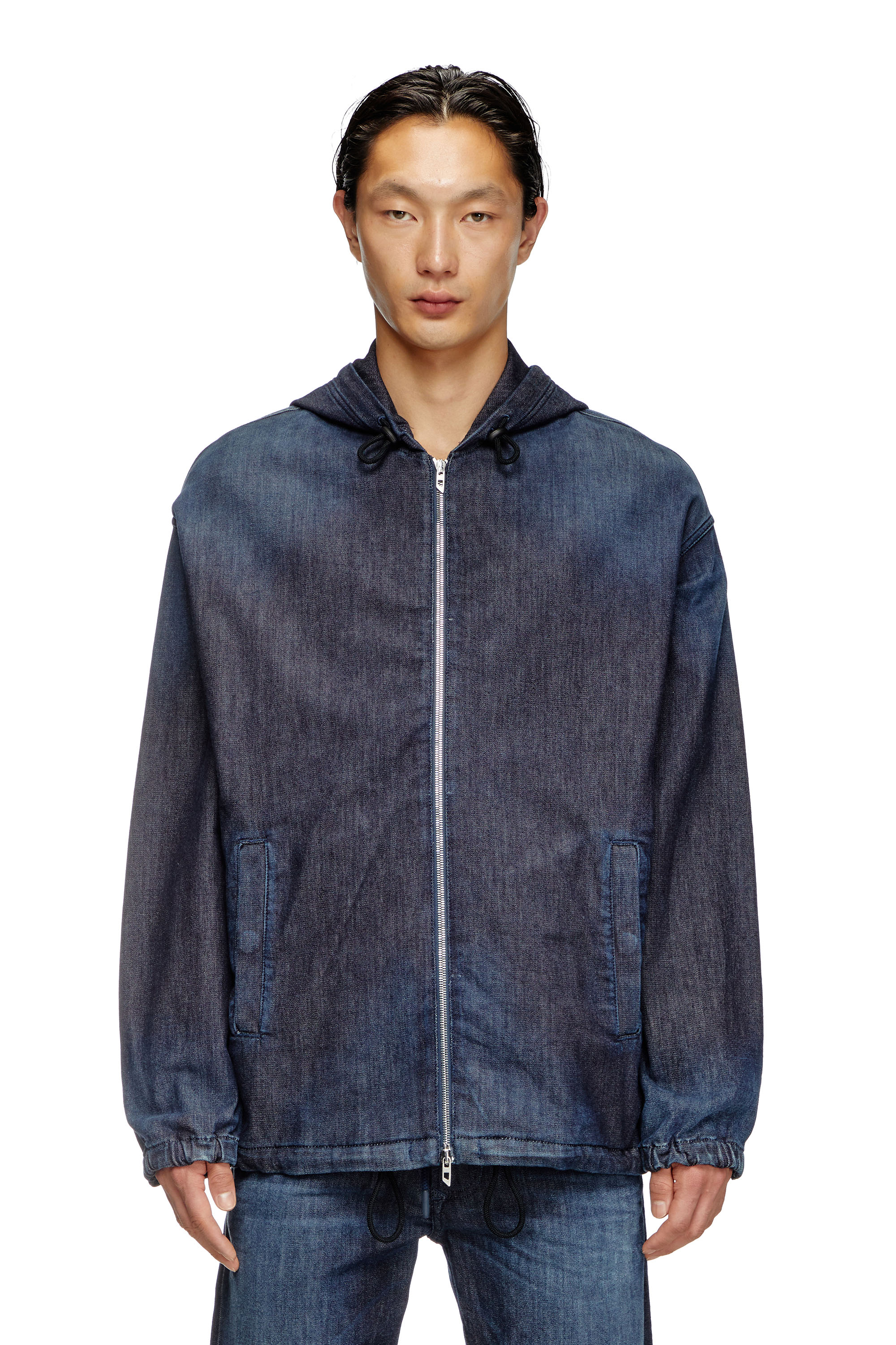 Diesel - D-WYNNY JOGG, Male's Hooded JoggJeans jacket in Dark Blue - 3