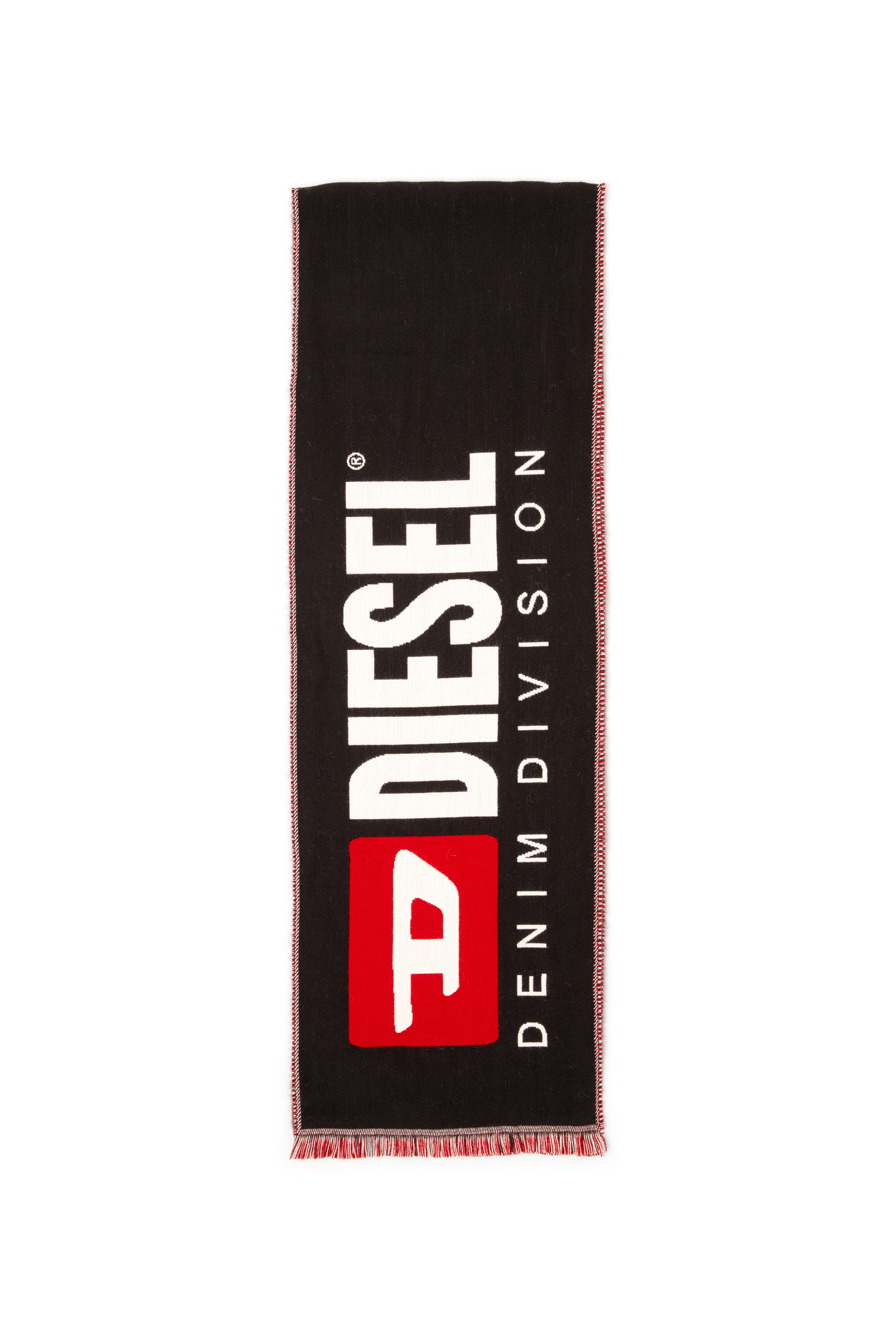Diesel - S-DIV, Bufanda de mezcla de lana con maxi logo en jacquard Hombre in Multicolor - 1