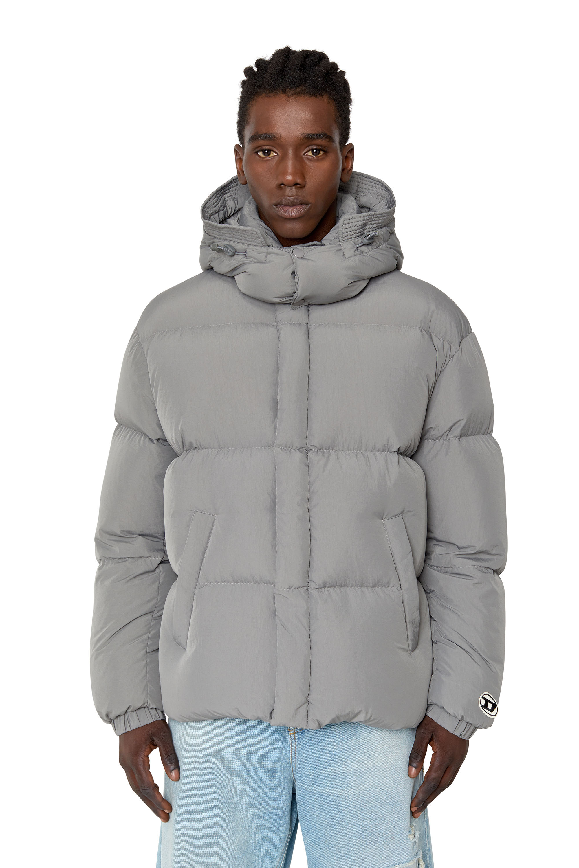 Diesel - W-ROLF-NW, Man's Polygiene ViralOff&reg; real down jacket in Grey - 3