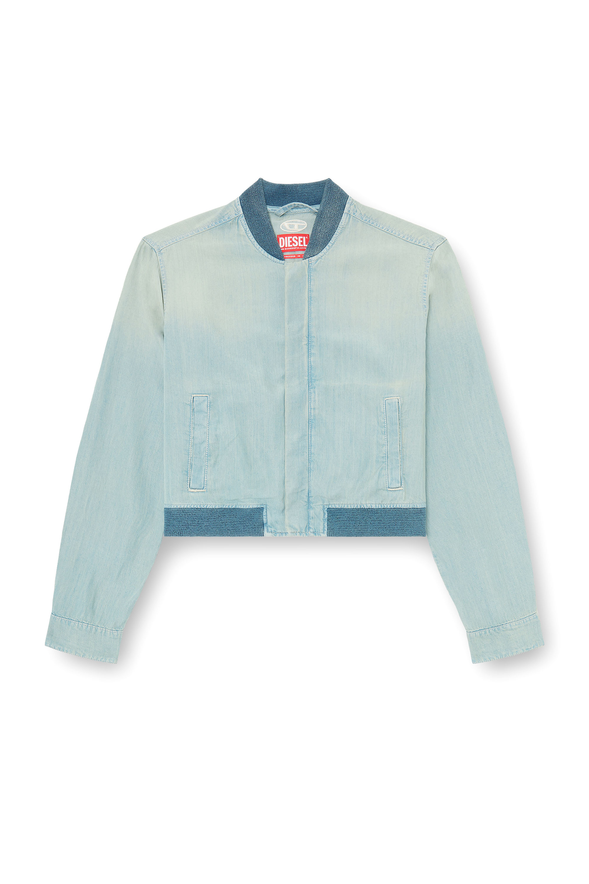 Diesel - DE-RANIA-S1, Chemise bomber en denim fluide &agrave; effet sali Femme in ToBeDefined - 2
