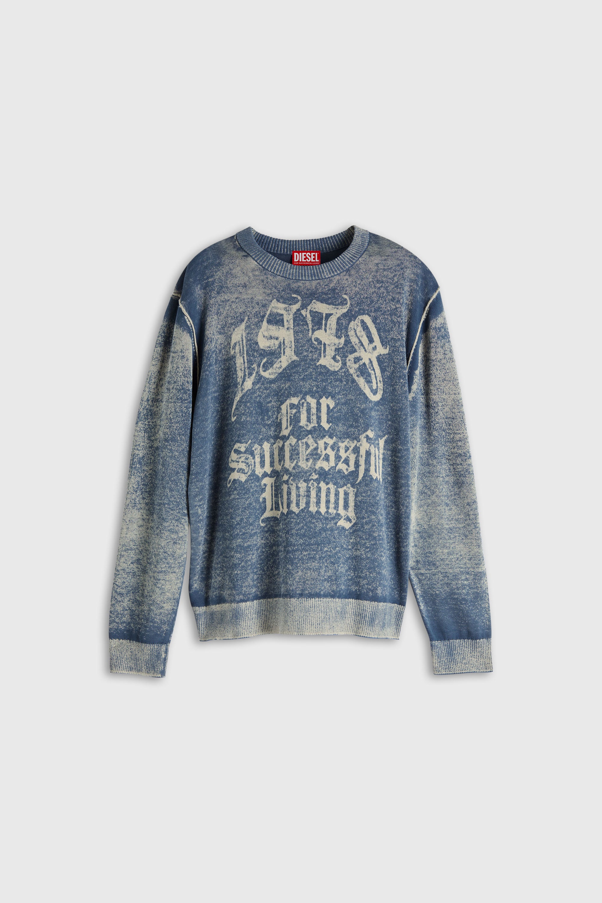 Diesel - K-LAUTI-A, Male's Jumper with reverse print in Medium Blue - 2