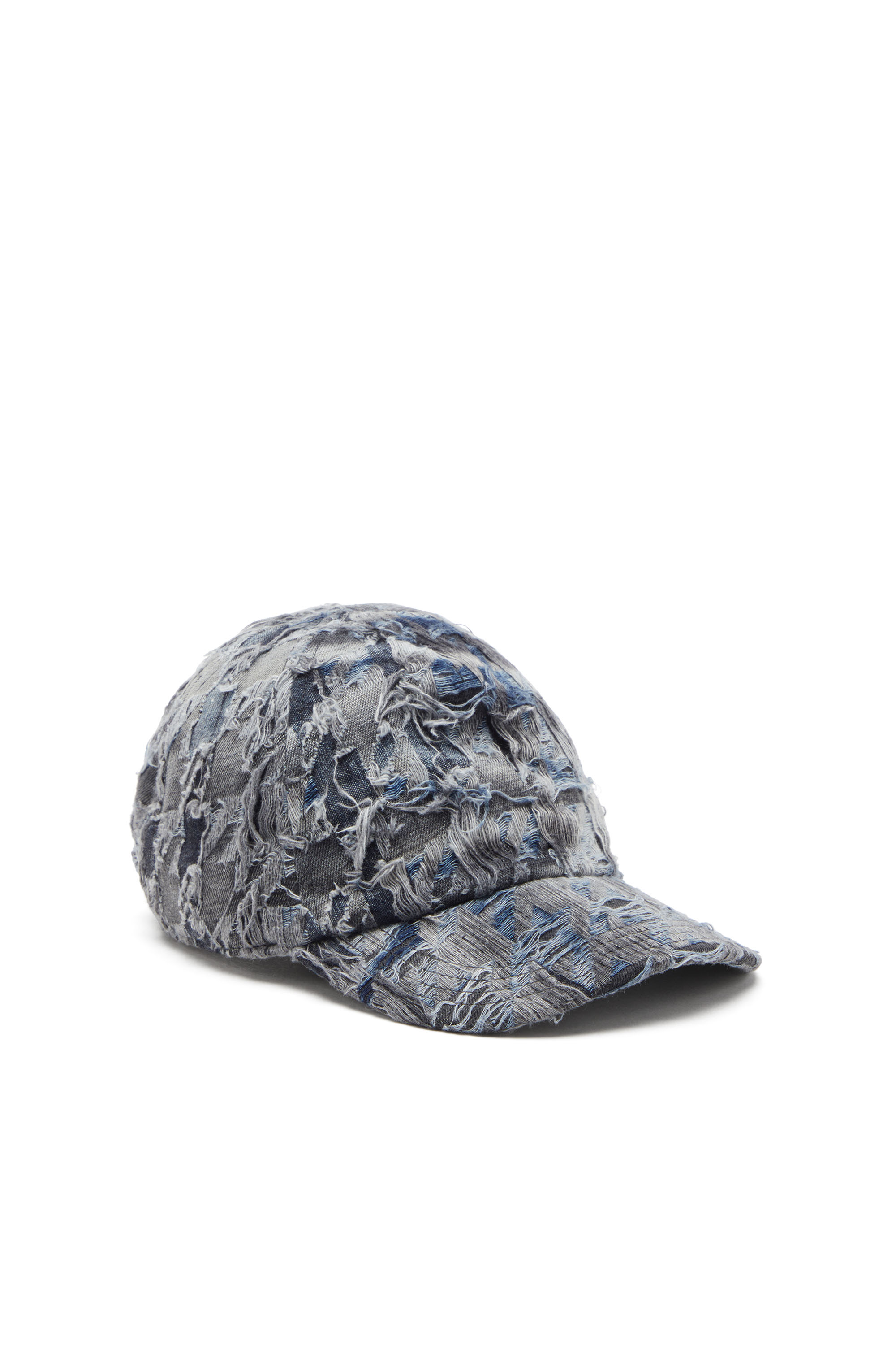 Diesel - C-PIED, Male's Baseball cap in destroyed denim in Dark Blue - 1