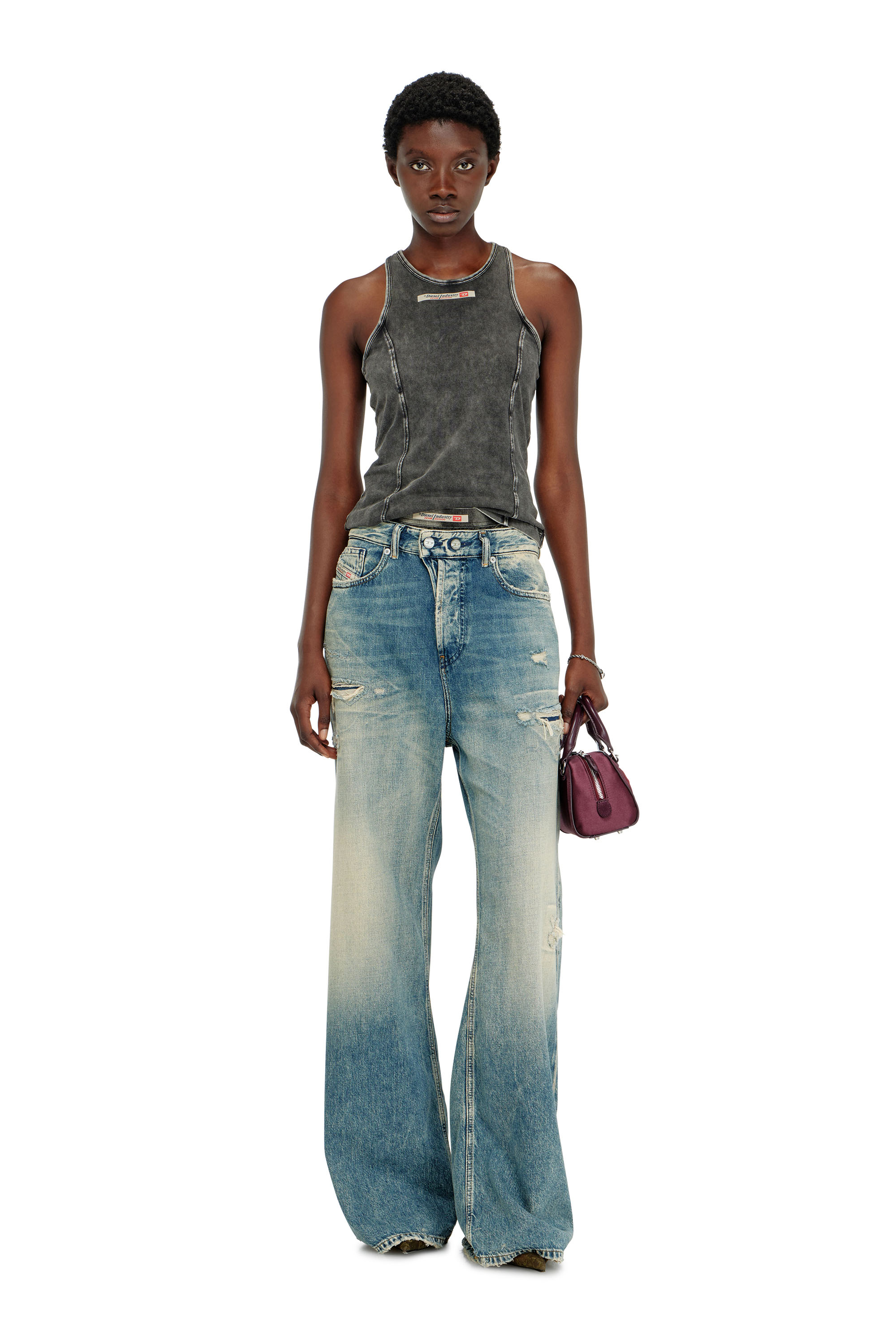 Diesel - IRENE-DNM, Camiseta de algod&oacute;n con efecto tratado Mujer in ToBeDefined - 4