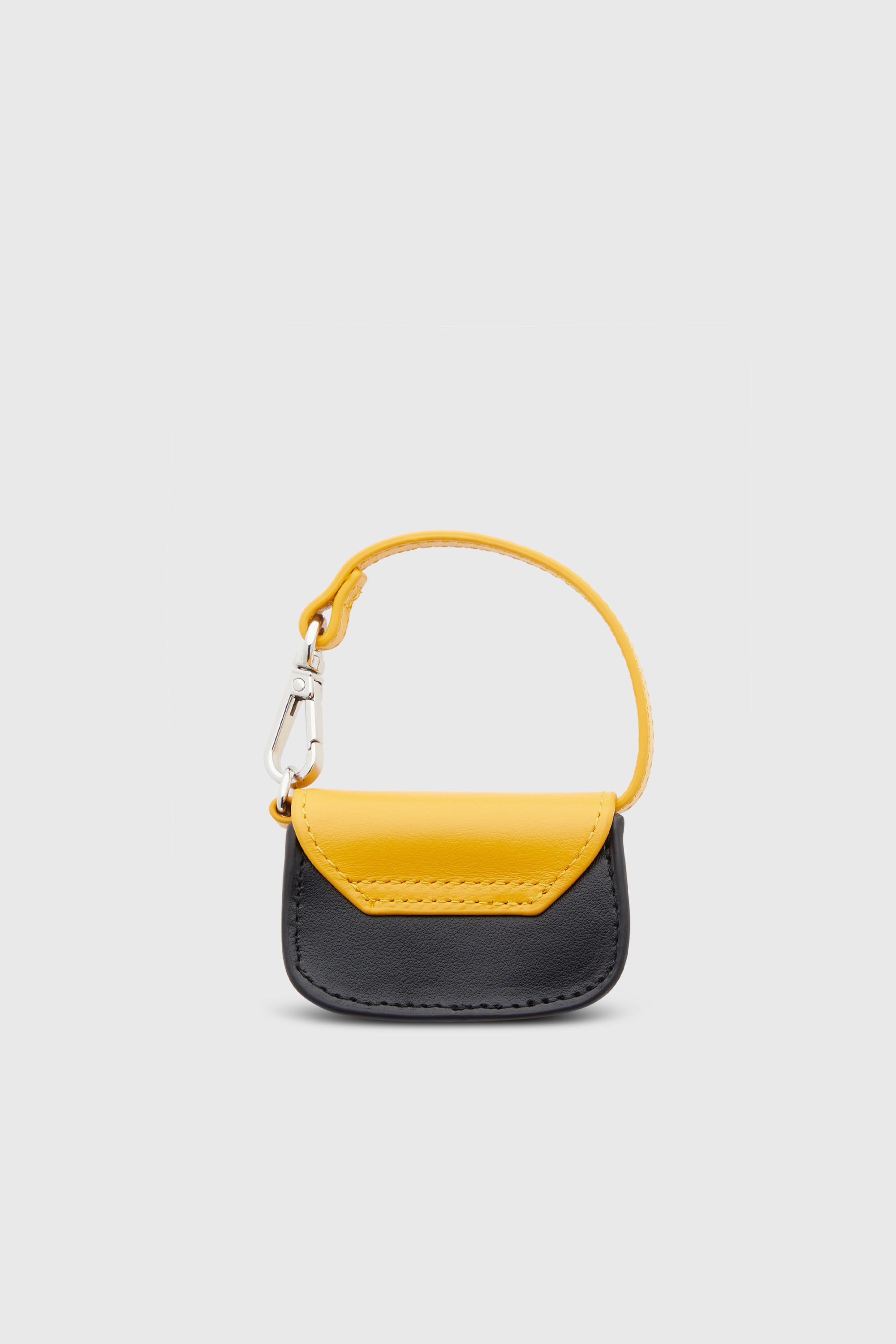 Diesel - 1DR MICRO, Woman's Bag charm in leather with Oval D logo in Yellow - 2