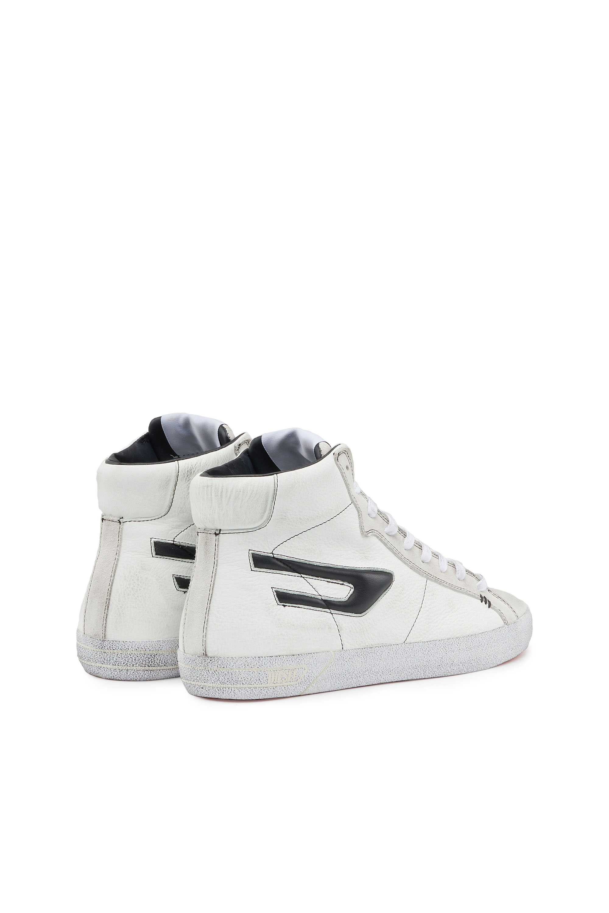 Diesel - S-LEROJI MID, Man's S-Leroji Mid - High-top leather sneakers with D logo in White - 3