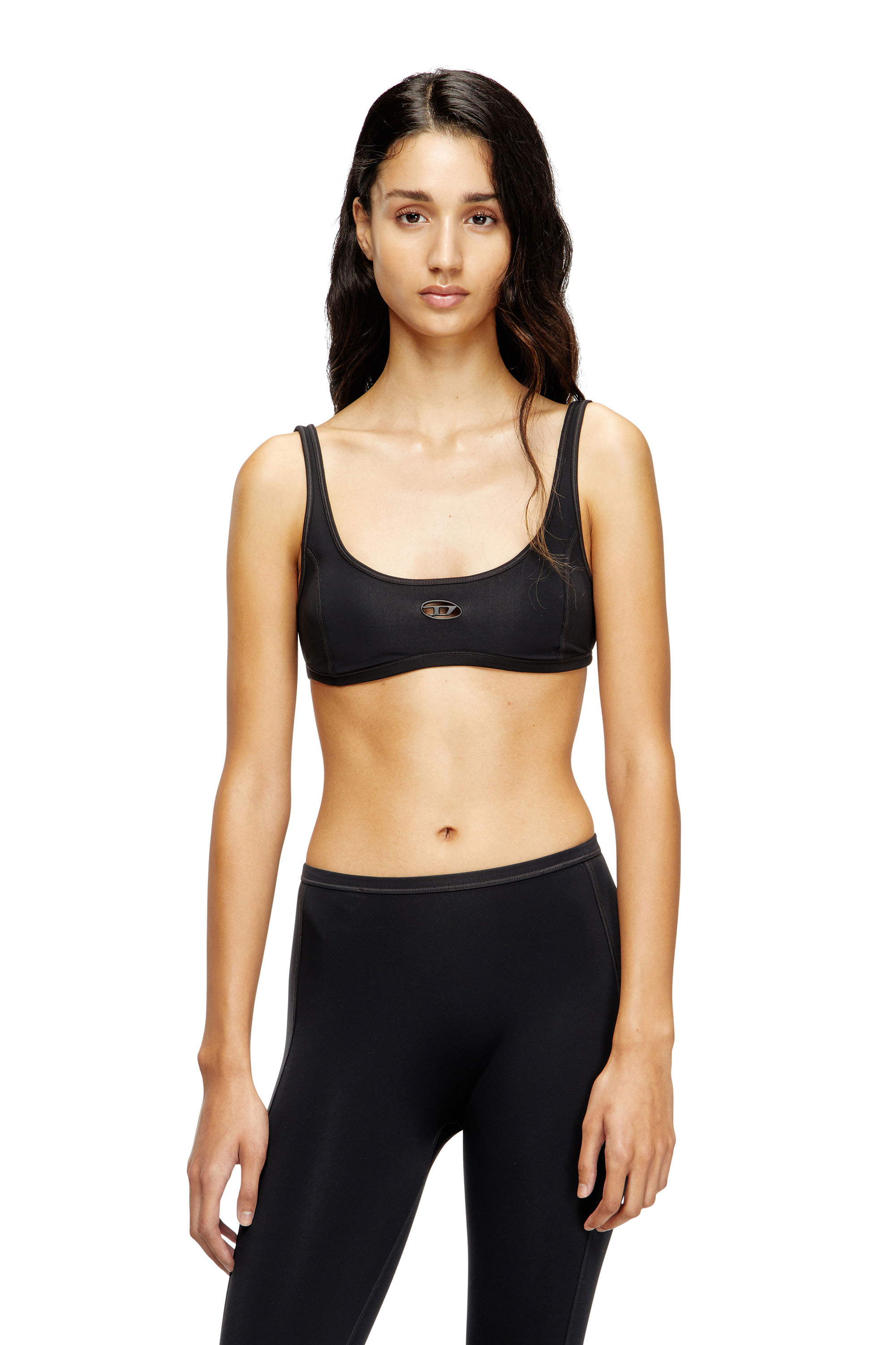 Diesel - CHELSEA-UTLT, Brassière de sport avec cut-out à logo Femme in Noir - 1