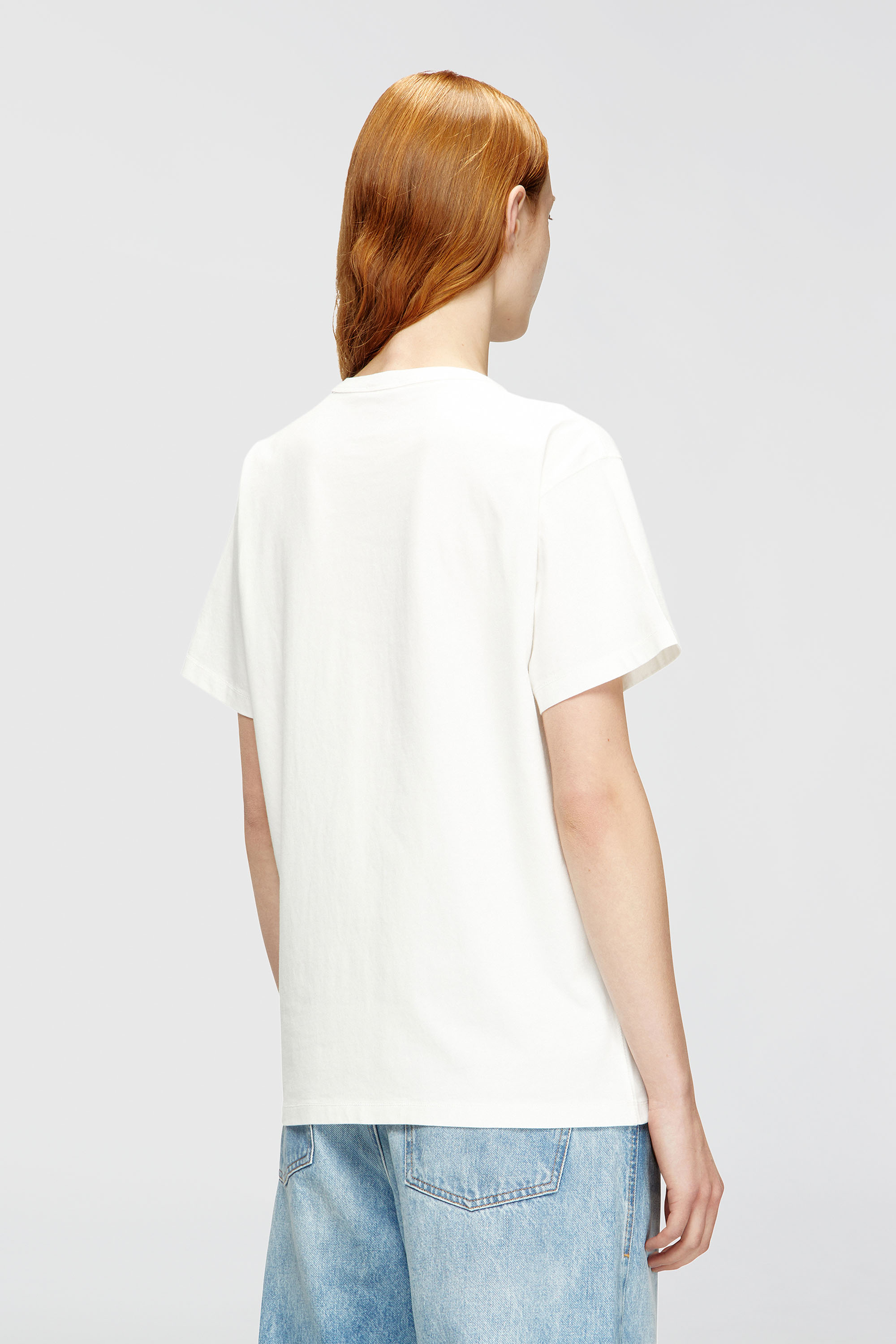 Diesel - T-NORMY-OD-S1, Woman's Cotton T-shirt with metallic Oval D in White - 4