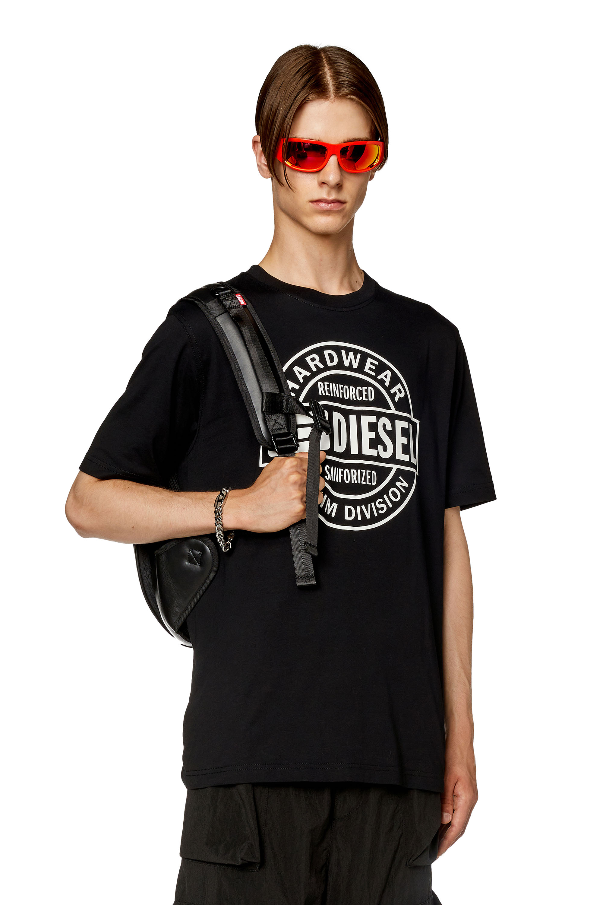 Diesel - T-JUST-L21, Man's T-shirt with Diesel Hardwear print in Black - 3