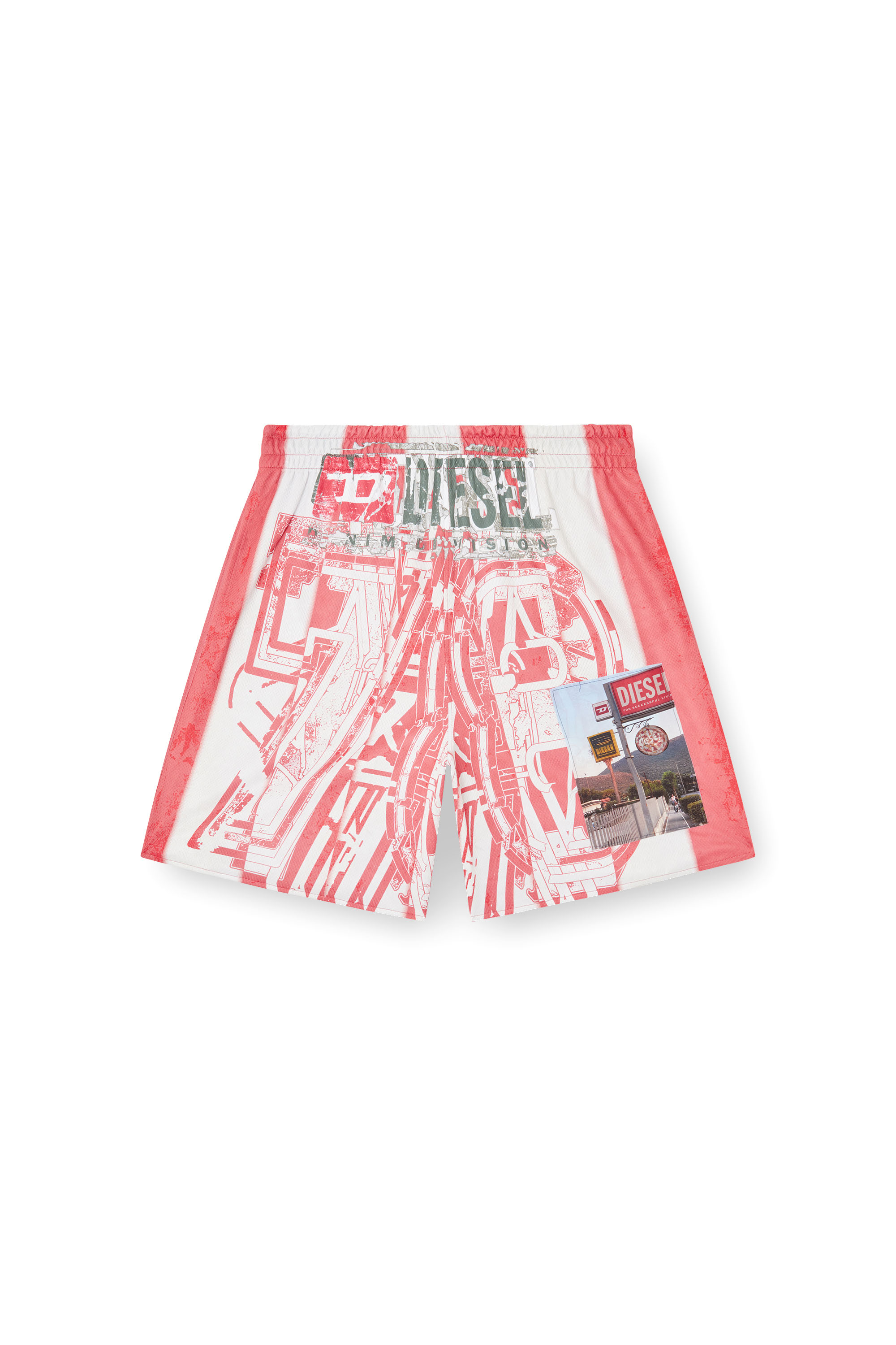 Diesel - P-KURT, Short  rayé avec empiècements photo Homme in Polychrome - 4