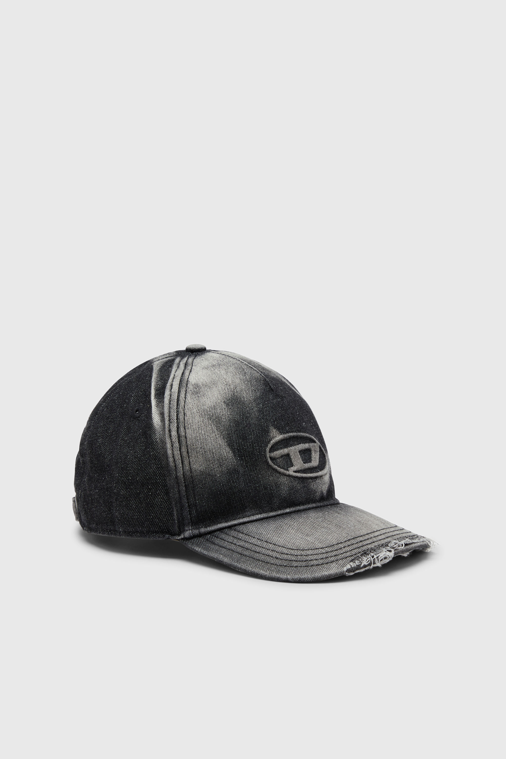 Diesel - C-SEYMON-BLACK, Gorra de b&eacute;isbol de denim desgastado Hombre in Negro - 1