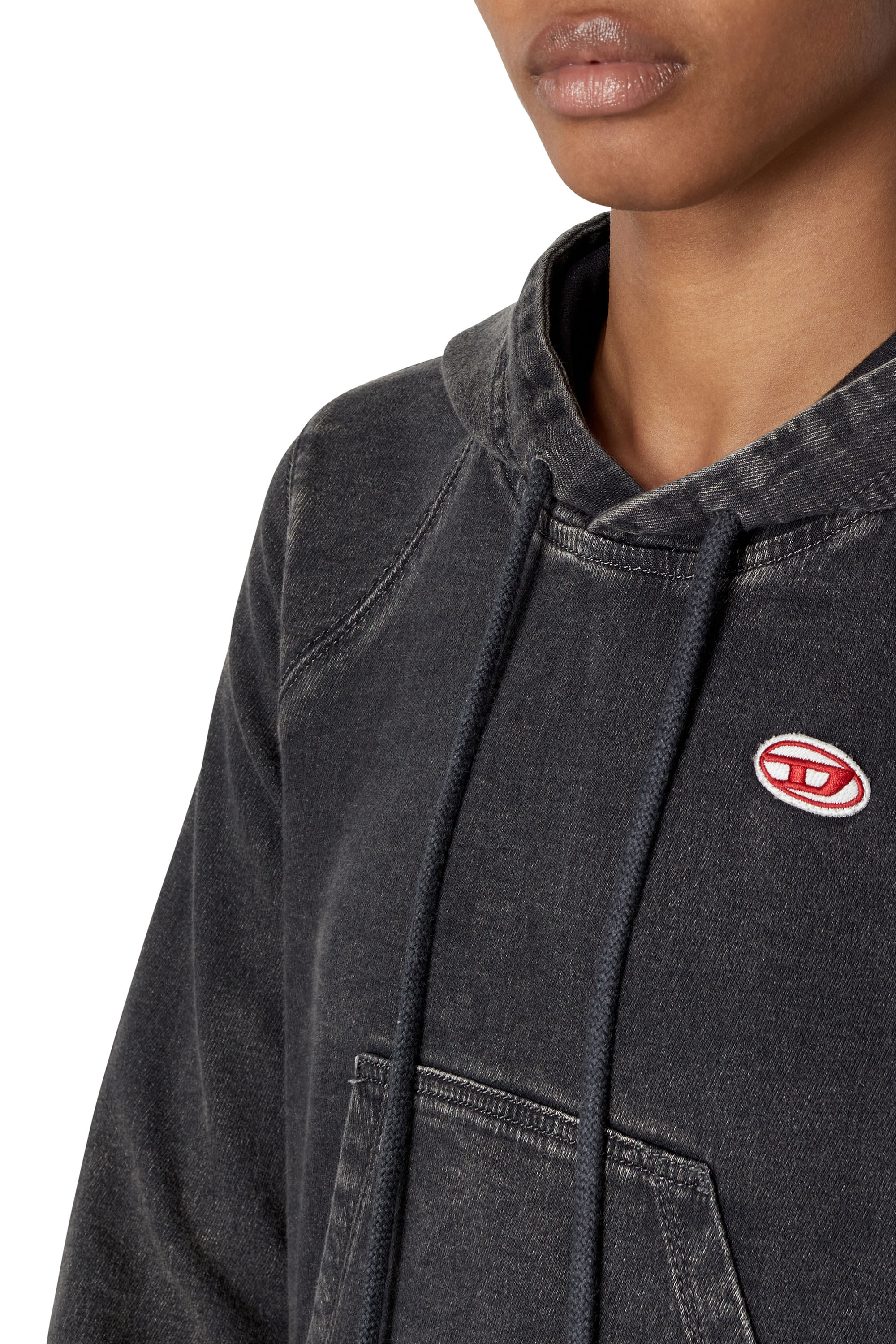 D-ANGY-HOOD-NE Woman: Responsible denim crop hoodie | Diesel Library