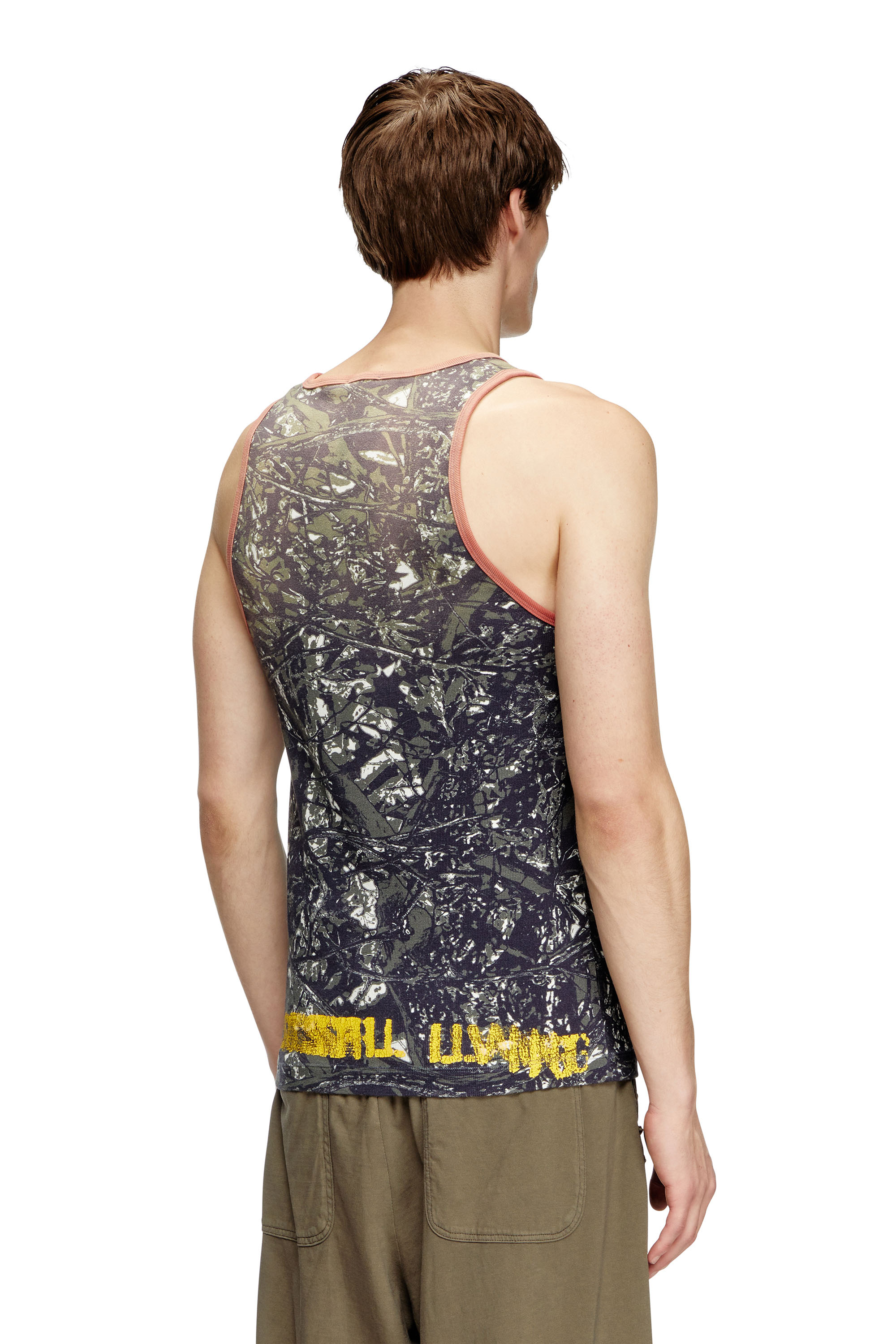 Diesel - T-LIFTY-CAMOU, Male's Camo print vest with contrasting trims in Black/Green - 4