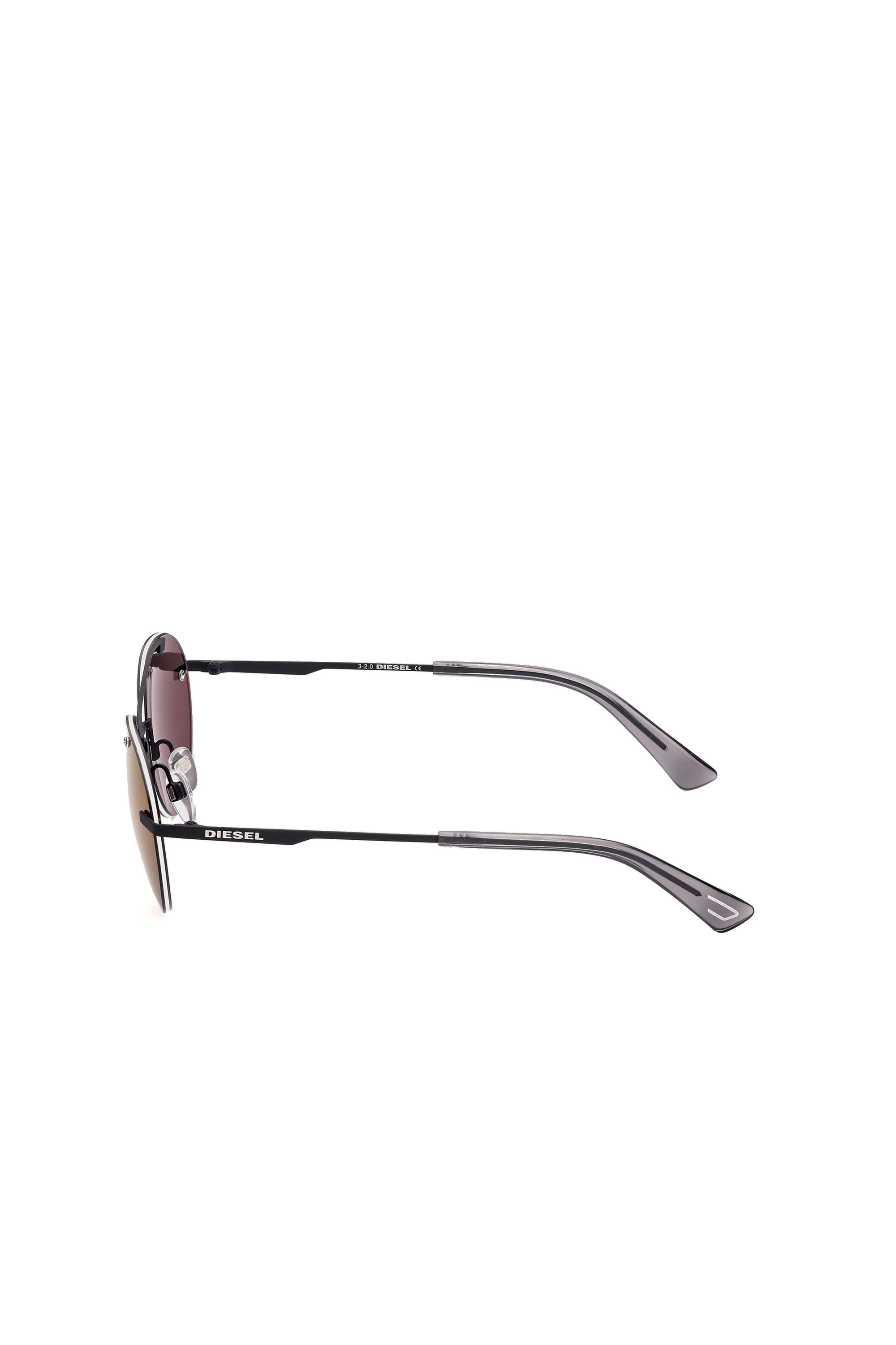 Diesel - DL0351, Unisex's Round sunglasses with lightweight metal construction in Black/Red - 4