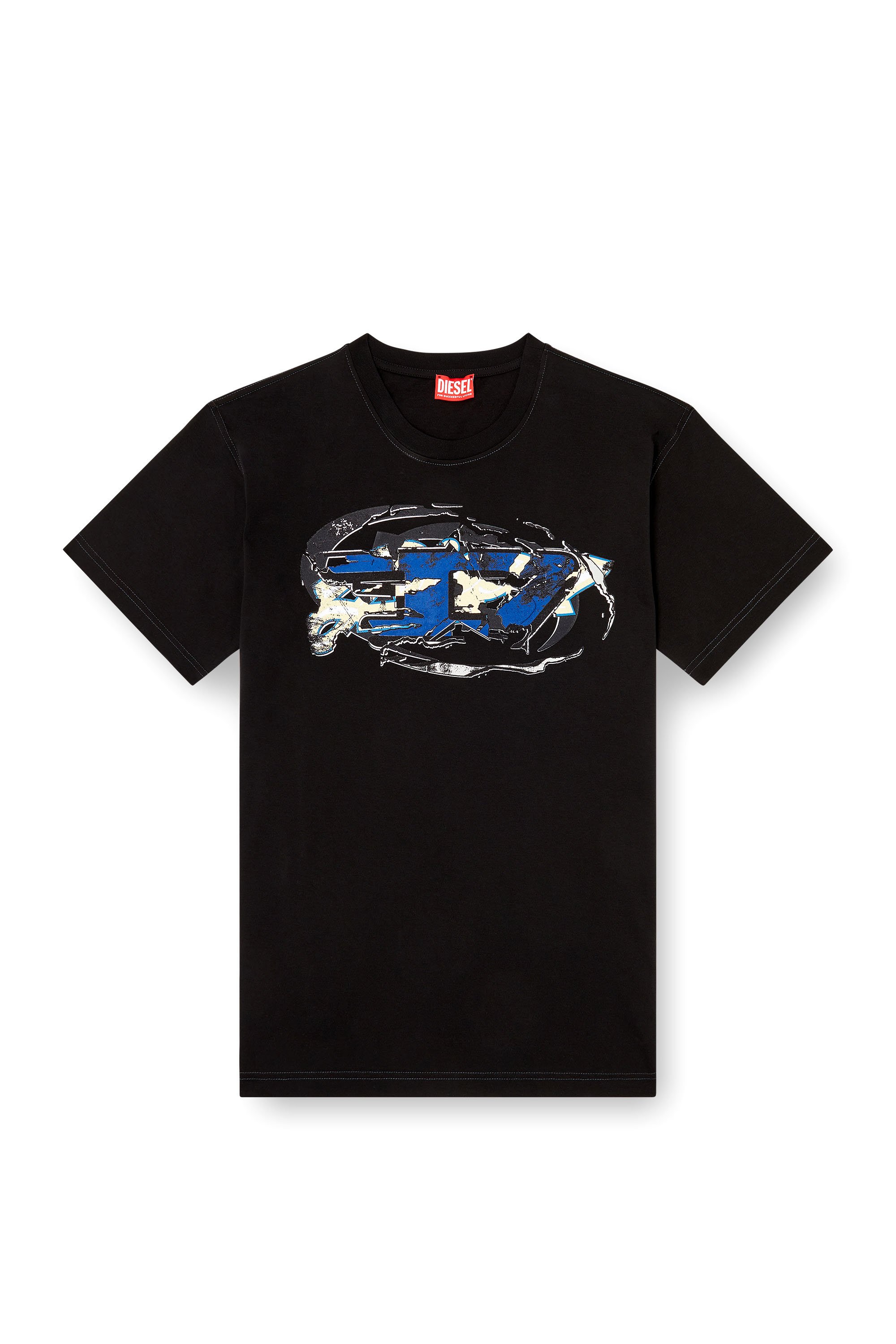 Diesel - T-NORM-T11, Male's T-shirt with Oval D logo in Black - 2