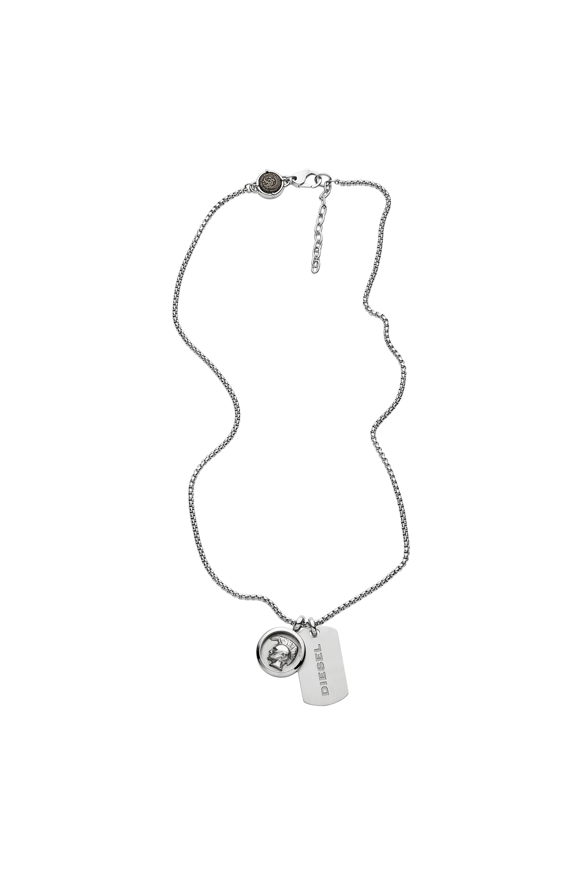 DX1209 Man: Stainless Steel Double Pendant Necklace | Diesel