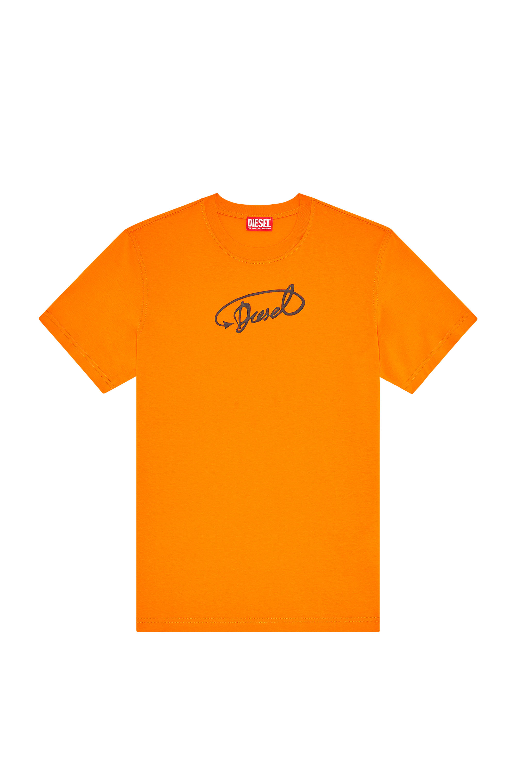 Diesel - T-DIEGOR-L11, Man's T-shirt with Diesel puff print in Orange - 2