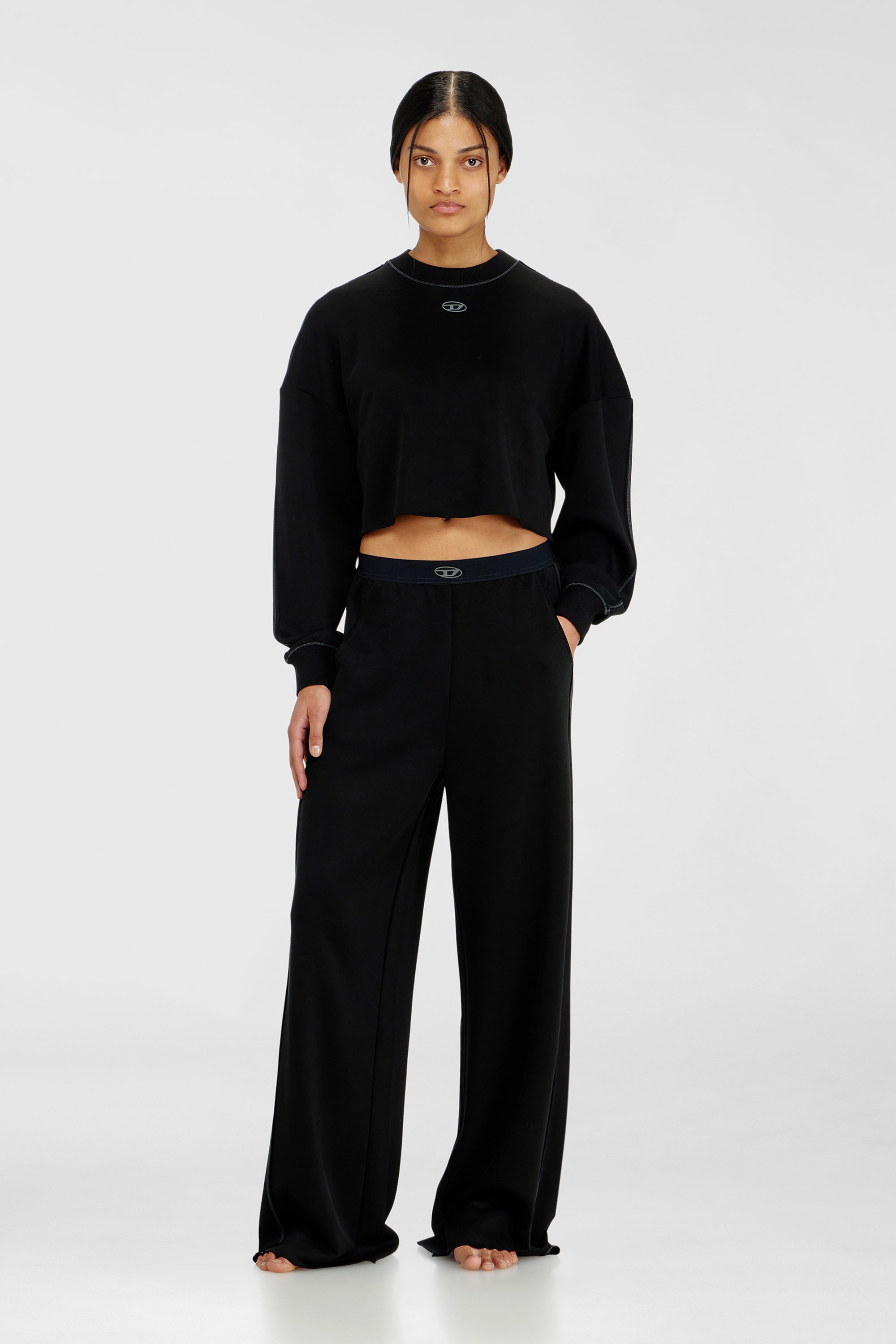Diesel - BLAKE-UTLT, Crop top en scuba stretch ligero Mujer in Negro - 2