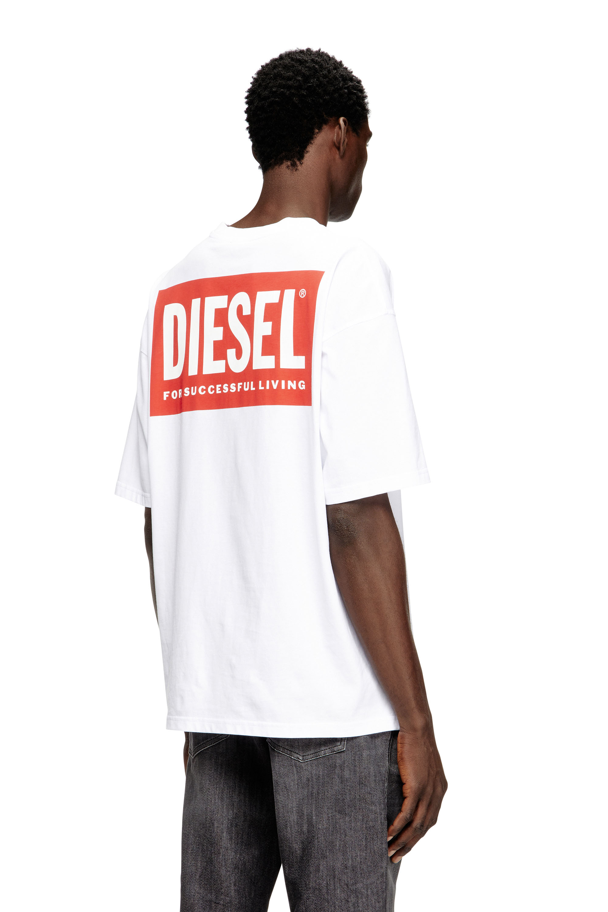 Diesel - T-BOXT-BISK, Male's Cotton T-shirt with Diesel Biscotto print in White - 4
