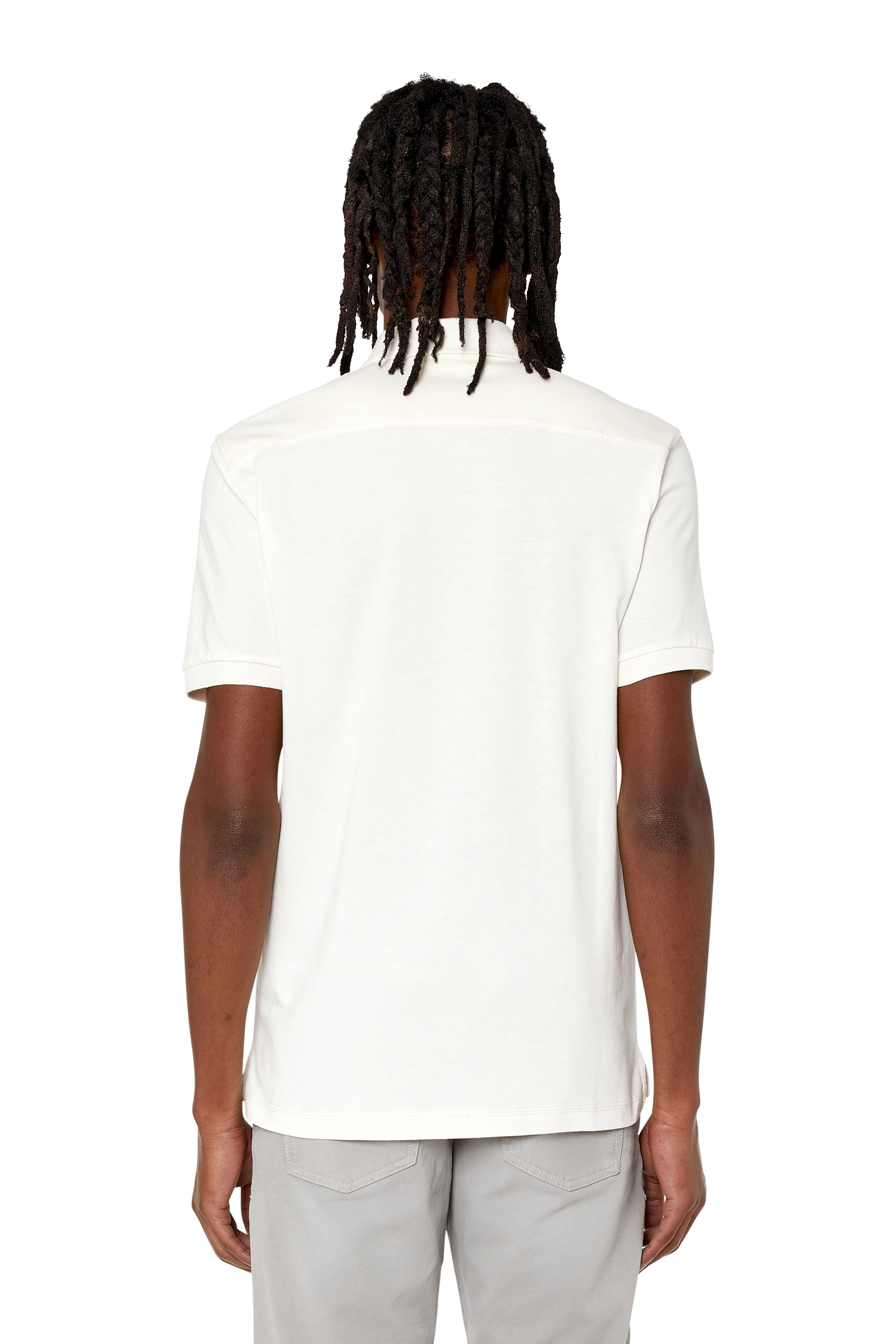 Diesel - T-SPOUCH, Camisa polo con detalle en contraste Hombre in Blanco - 4