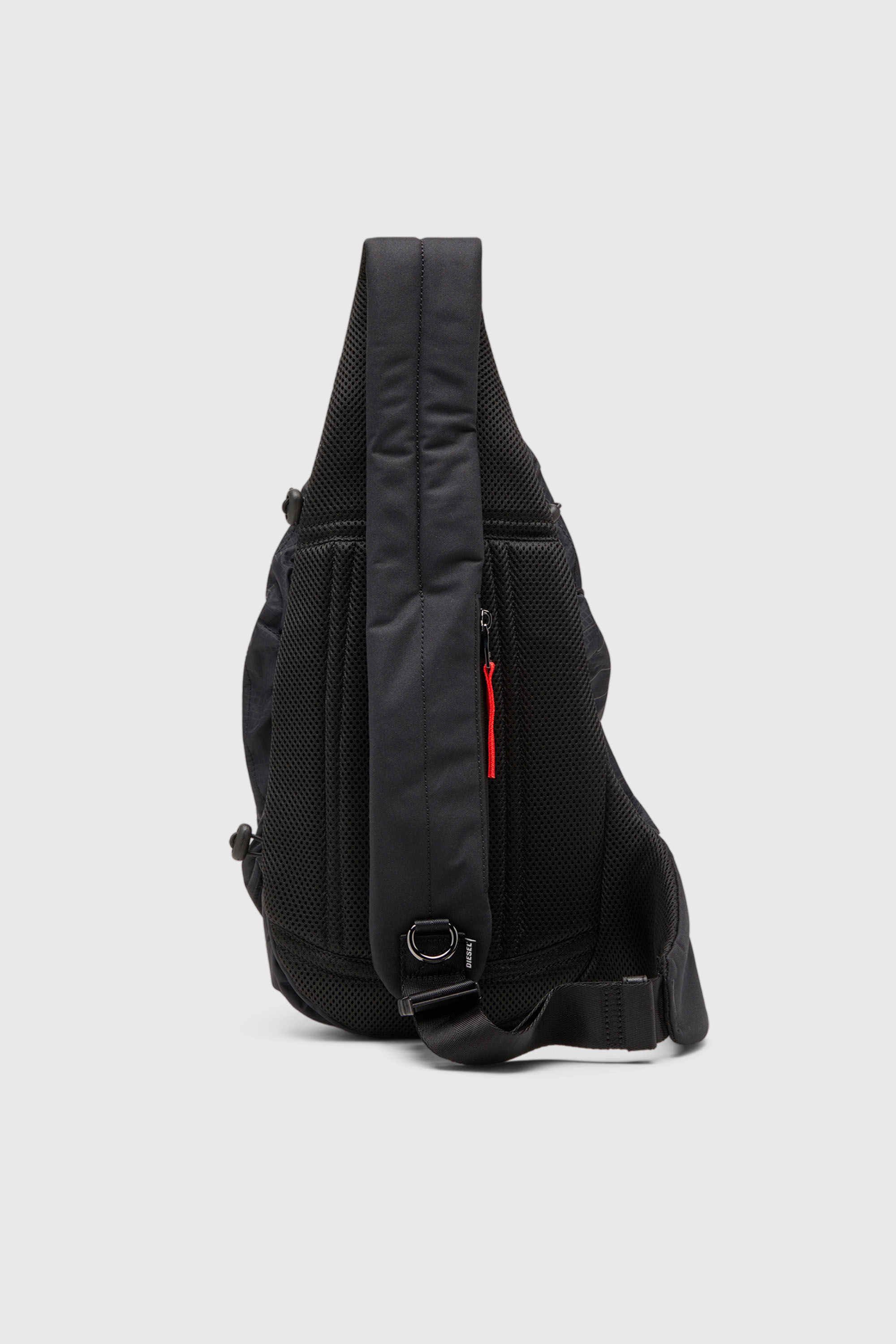 バッグ Diesel Y2K Black Leather Body Bag Sling Men's Zip-D-Sling backpack in check-jacquard shell | Black | Diesel US