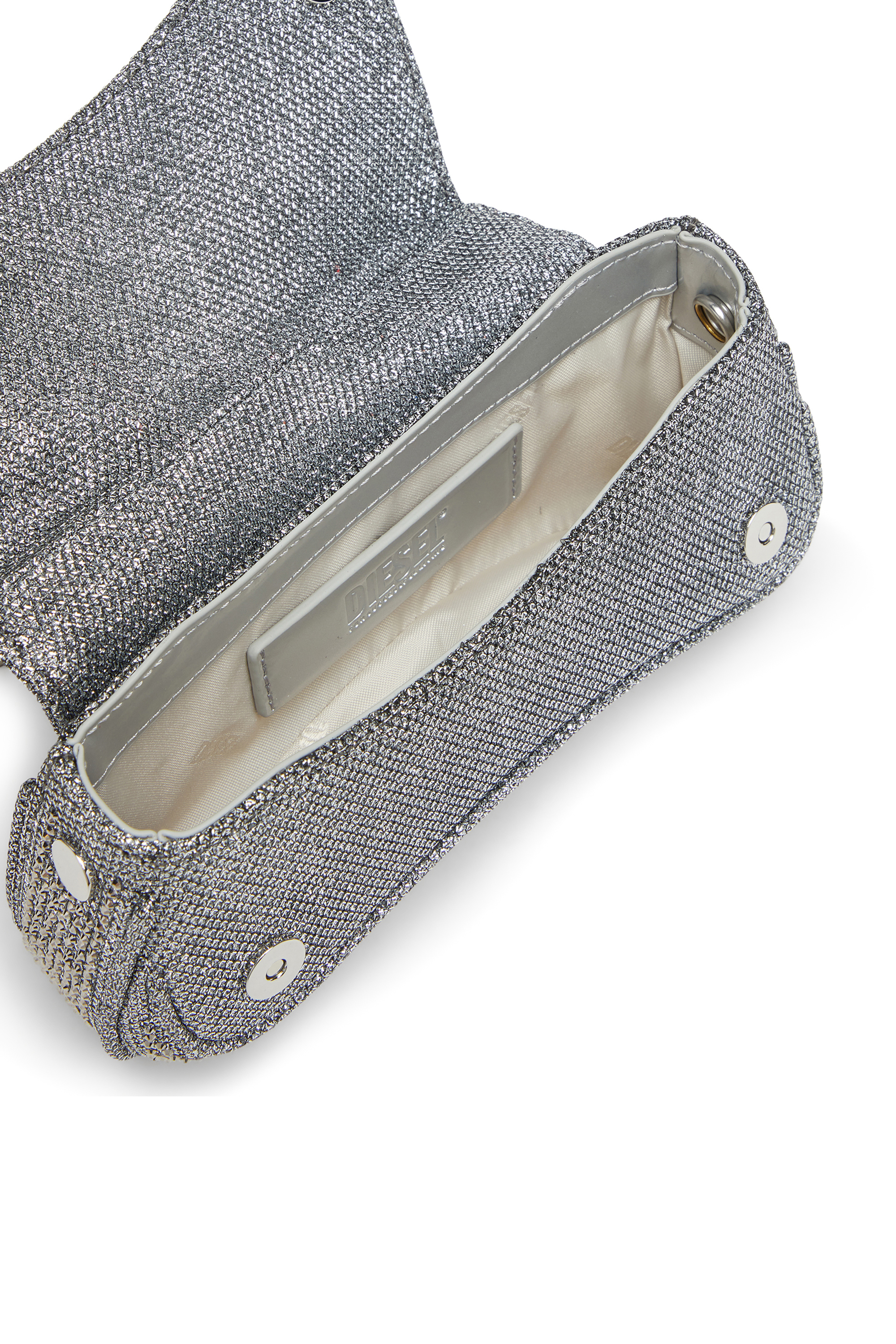 Diesel - PLAY CROSSBODY XS, Female's Play-Mini crossbody bag in crystal Lurex in Silver - 3