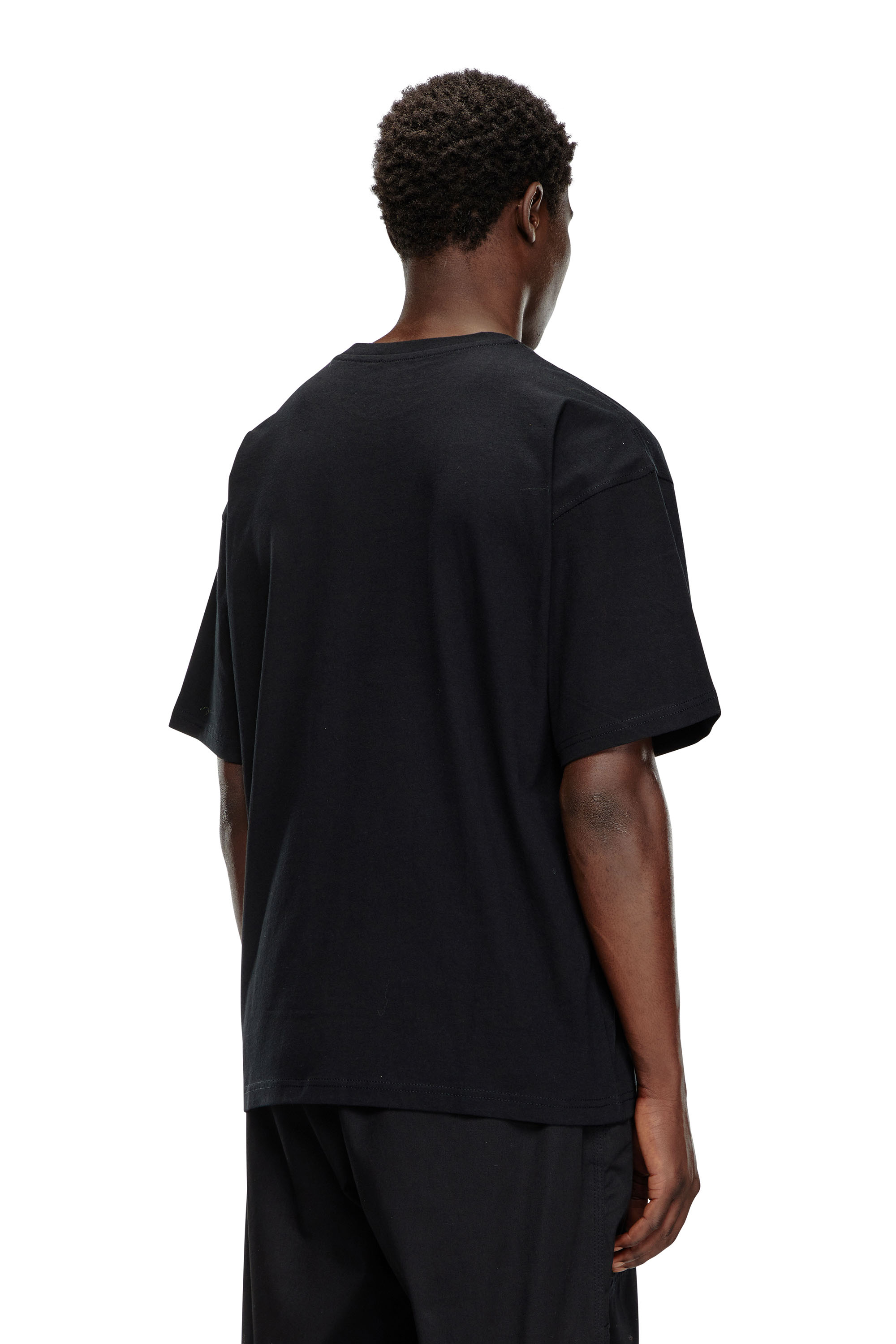 Diesel - T-BOXT-LAB, T-shirt avec empiècement à logo en jacquard Homme in Noir - 4