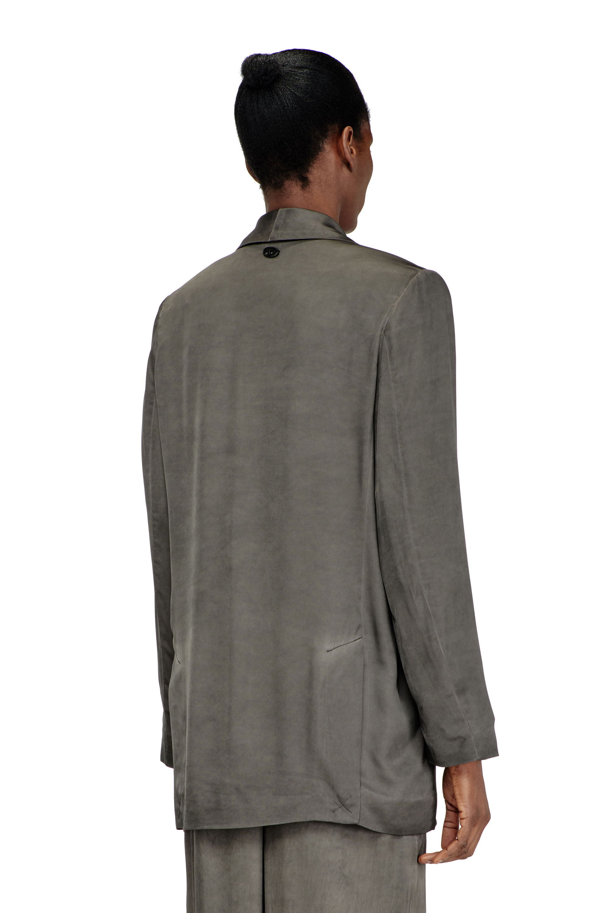 Diesel - G-AVINA-S1, Woman's Blazer in treated fluid viscose in Dark grey - 5