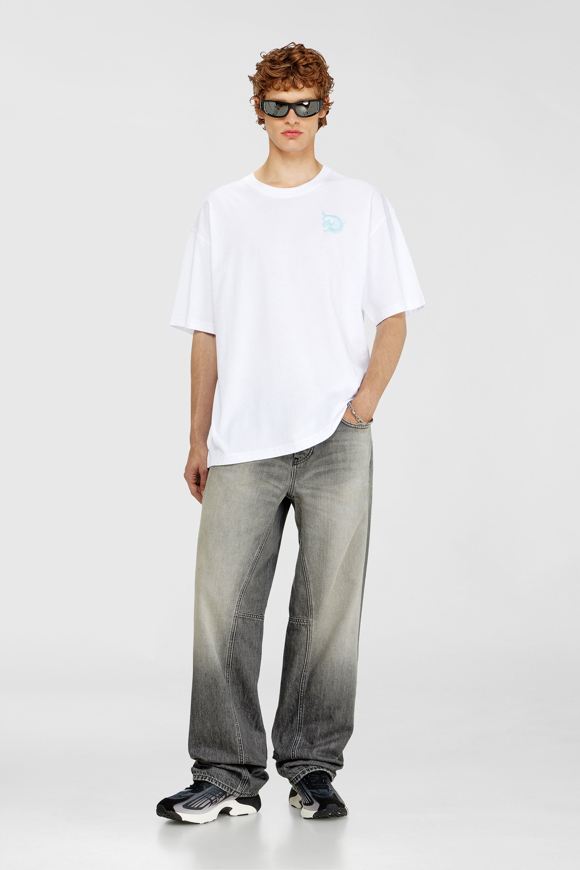 Diesel - T-BOXT-AA11, Male's Jersey T-shirt with flocked print in White - 2