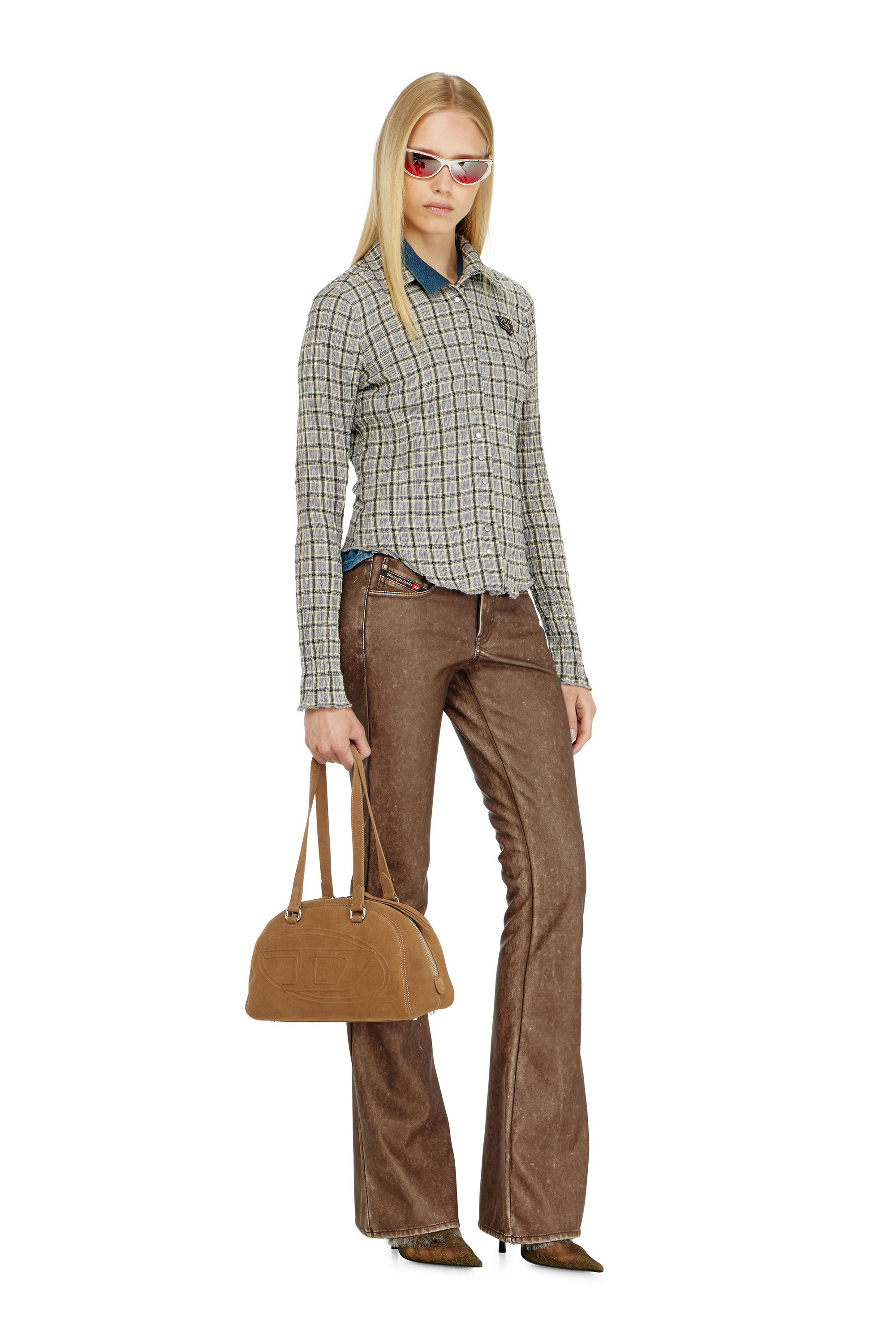 Diesel - C-ARRILON, Woman's Check shirt with seersucker effect in null - 3