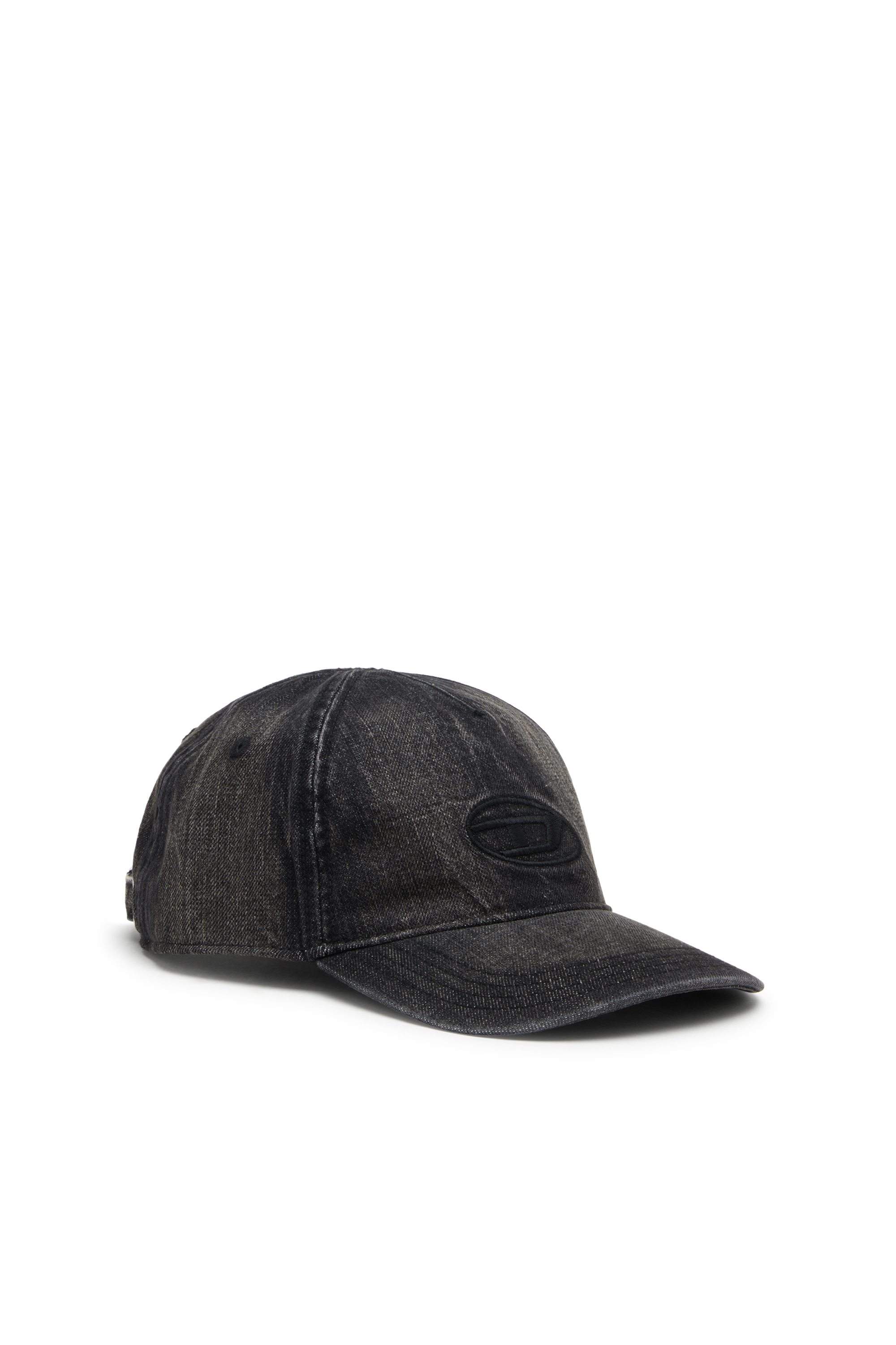 Diesel - C-ENIC, Male's Denim cap with frayed details and embroidered logo in Black Jeans - 1