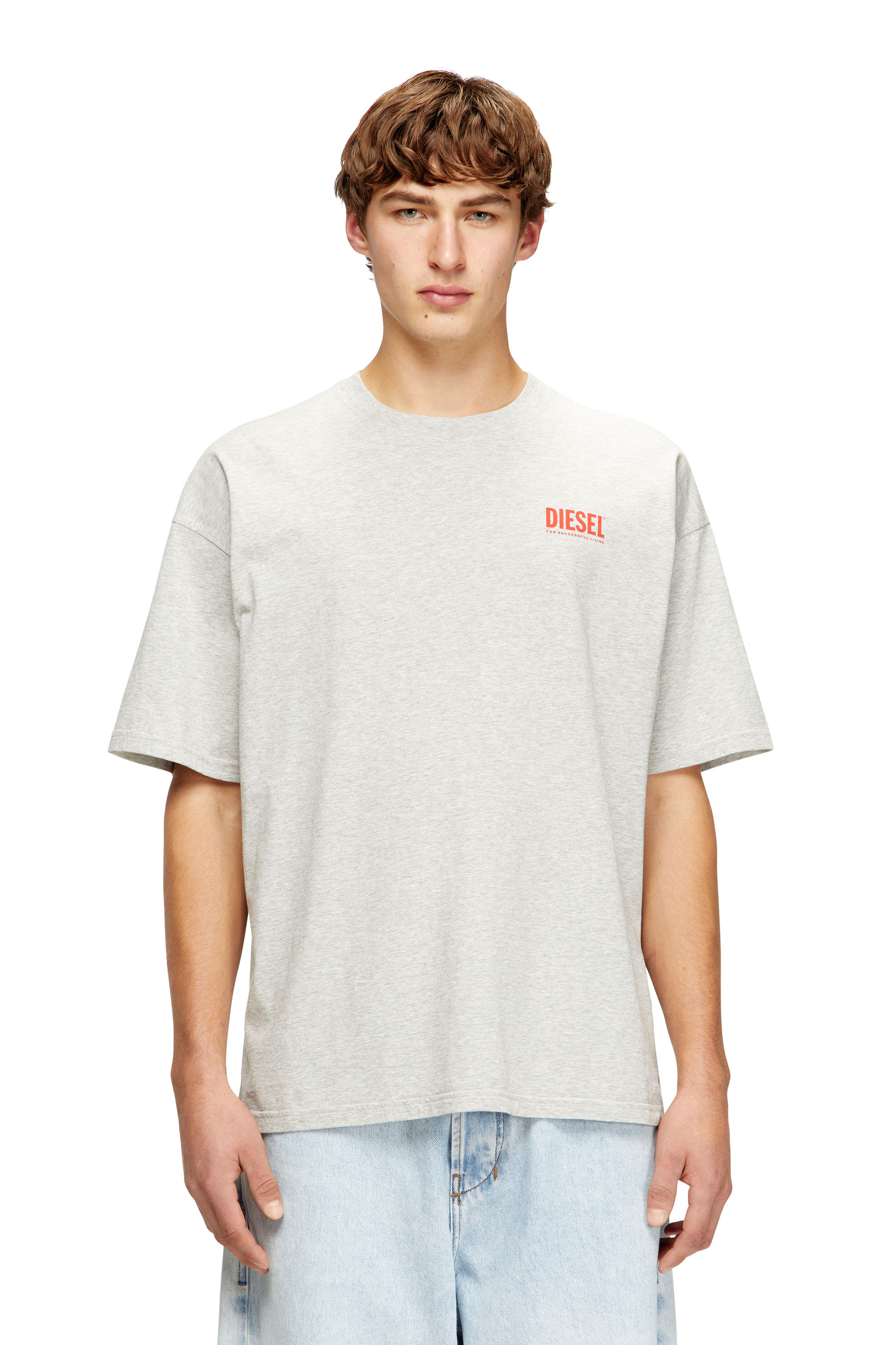 Diesel - T-BOXT-BISK, Camiseta de algod&oacute;n con estampado Diesel Biscotto Hombre in Gris - 1