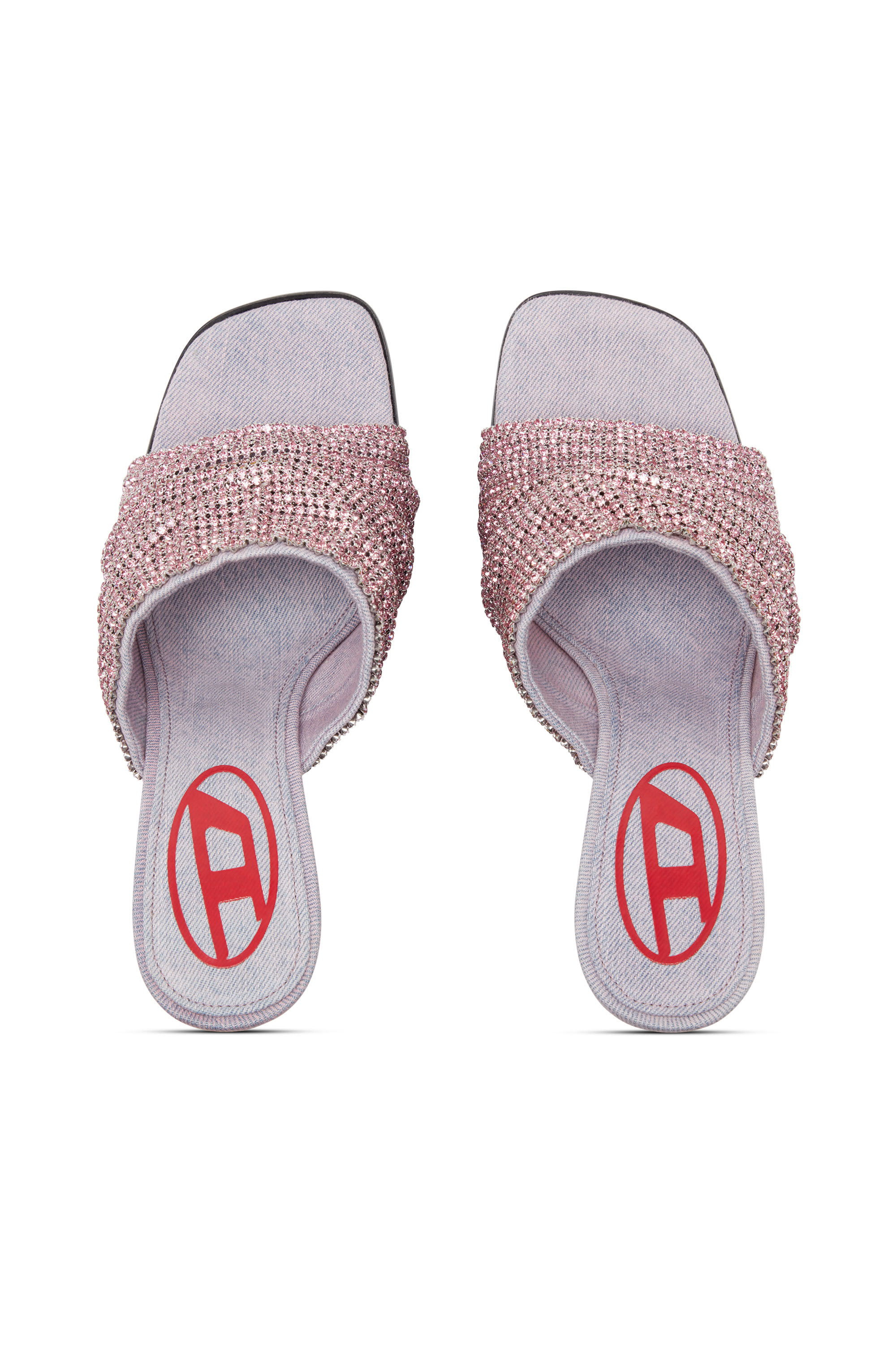 Diesel - D-SYDNEY SDL S, Woman's D-Sydney Sdl S Sandals - Mule sandals with rhinestone band in Pink - 5