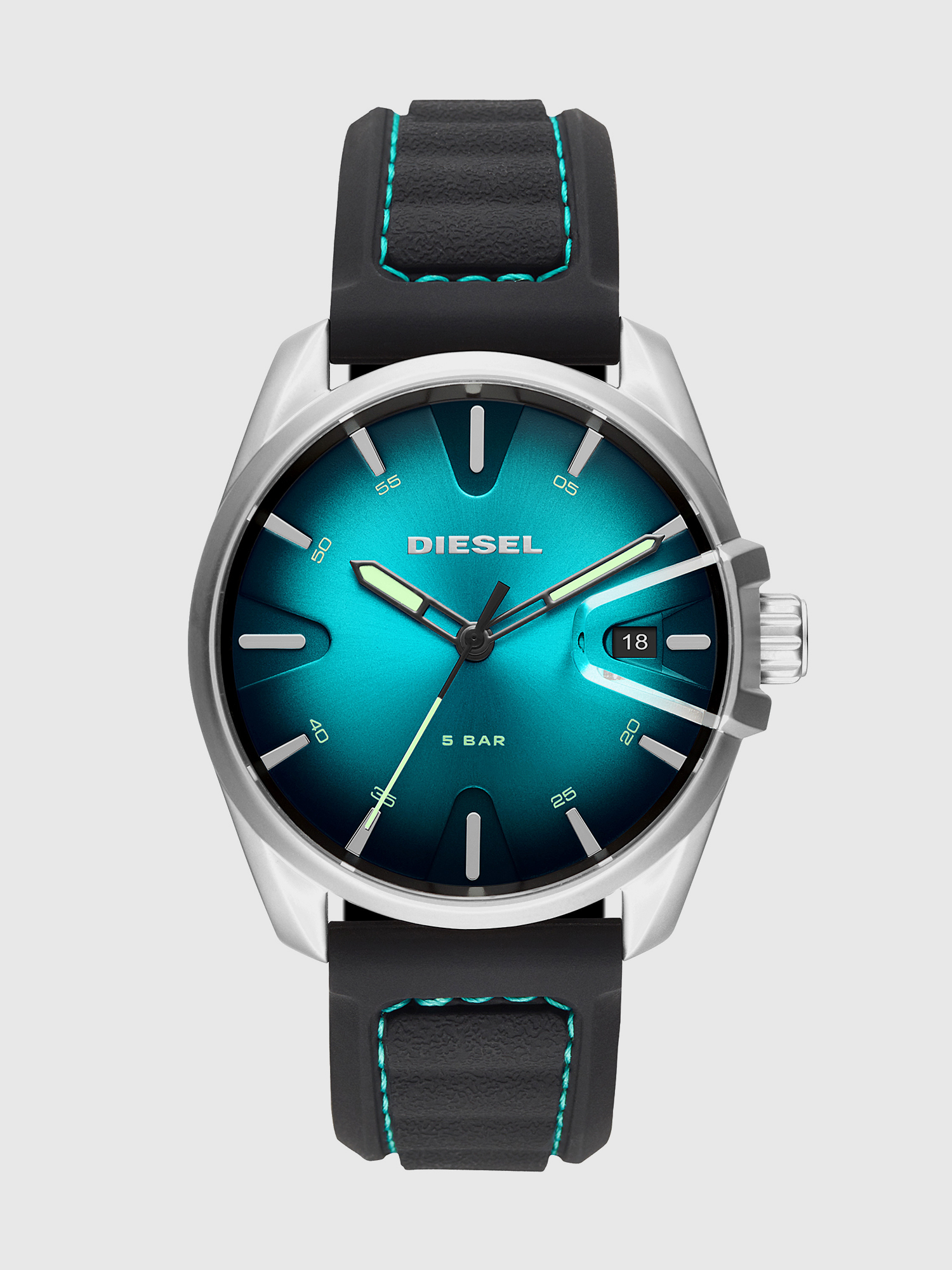 Reloj con esfera de efecto degradado y correa de silicona, 44&nbsp;mm