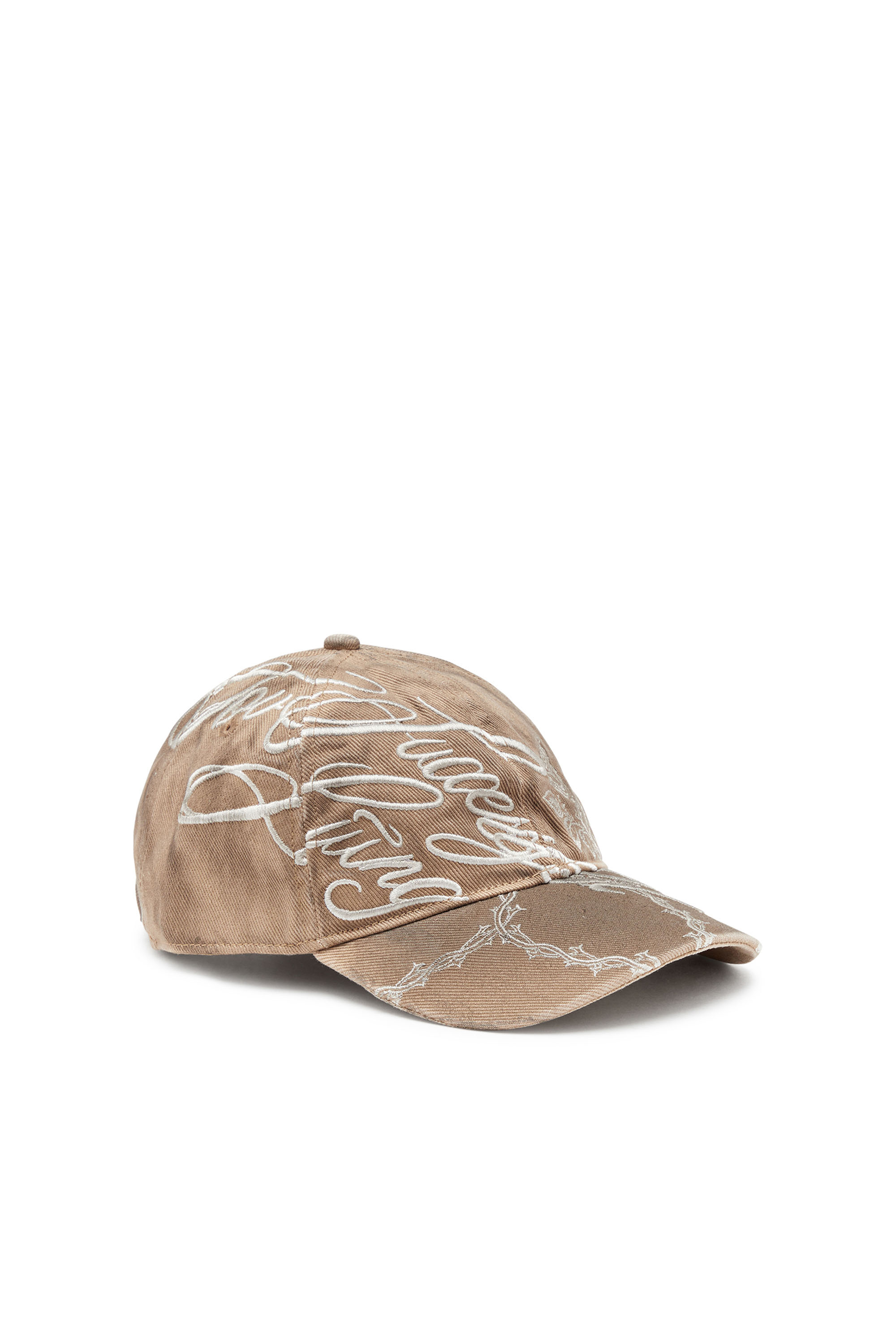 Men's Distressed embroidered baseball cap | Brown | Diesel