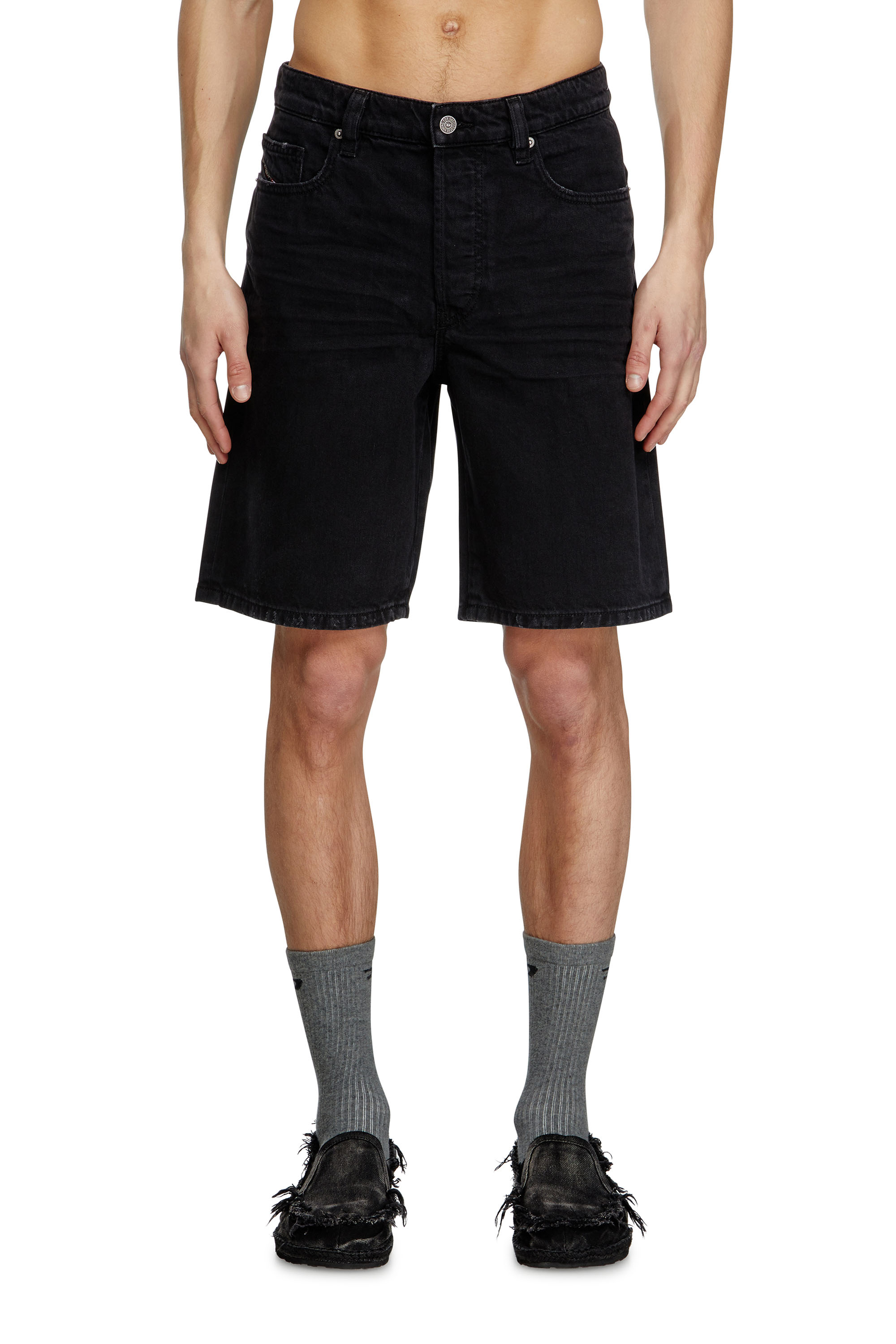 Diesel - REGULAR-SHORT, Man's Denim shorts in Black - 2