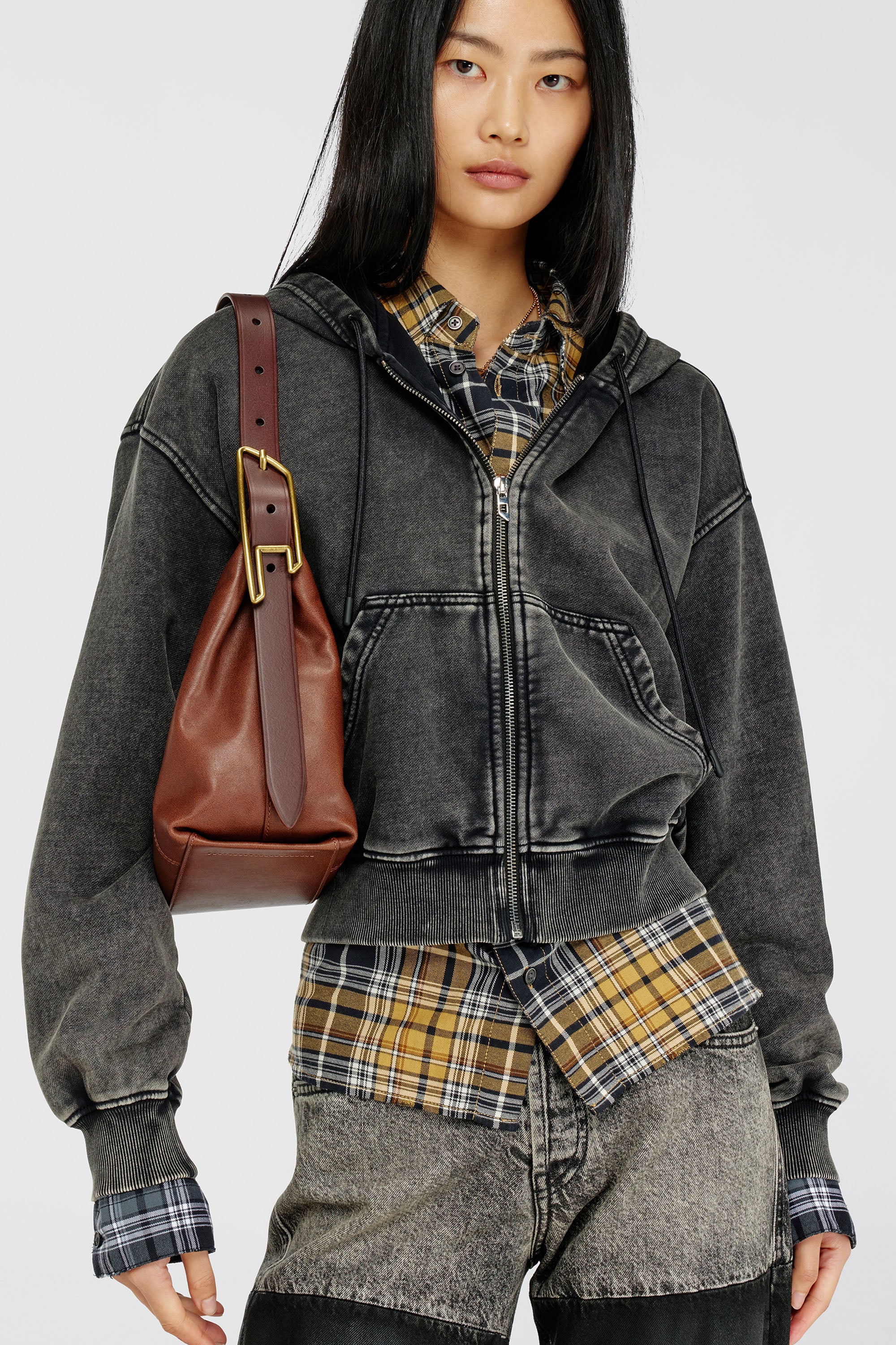 Diesel - D-LINE HOBO S, D-Line Bolso de hombro en piel Mujer in Marr&oacute;n - 3