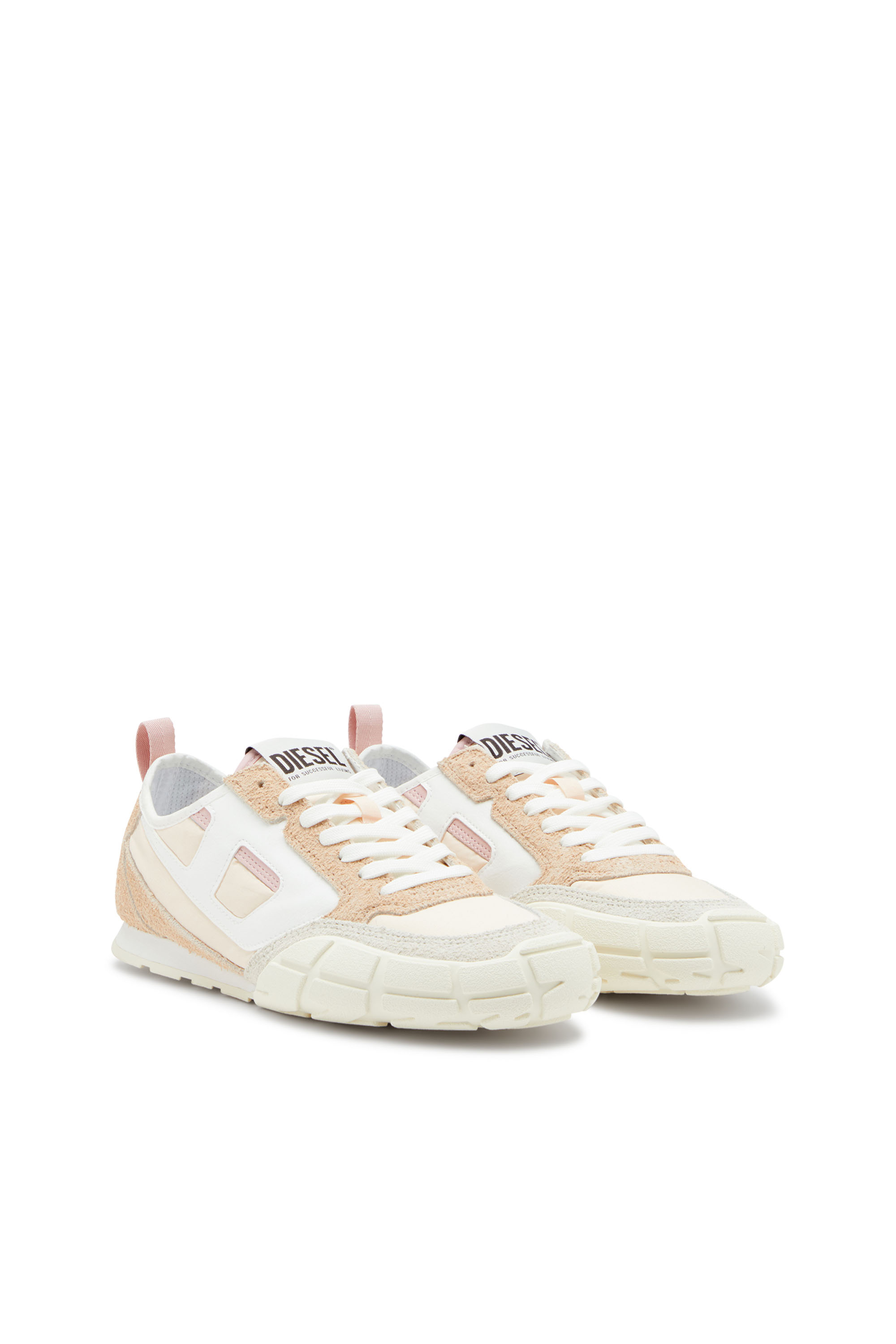 Diesel - S-PAGODHA LOW W, S-Pagodha-Deportivas de piel, gamuza y ripstop Mujer in Beige - 2