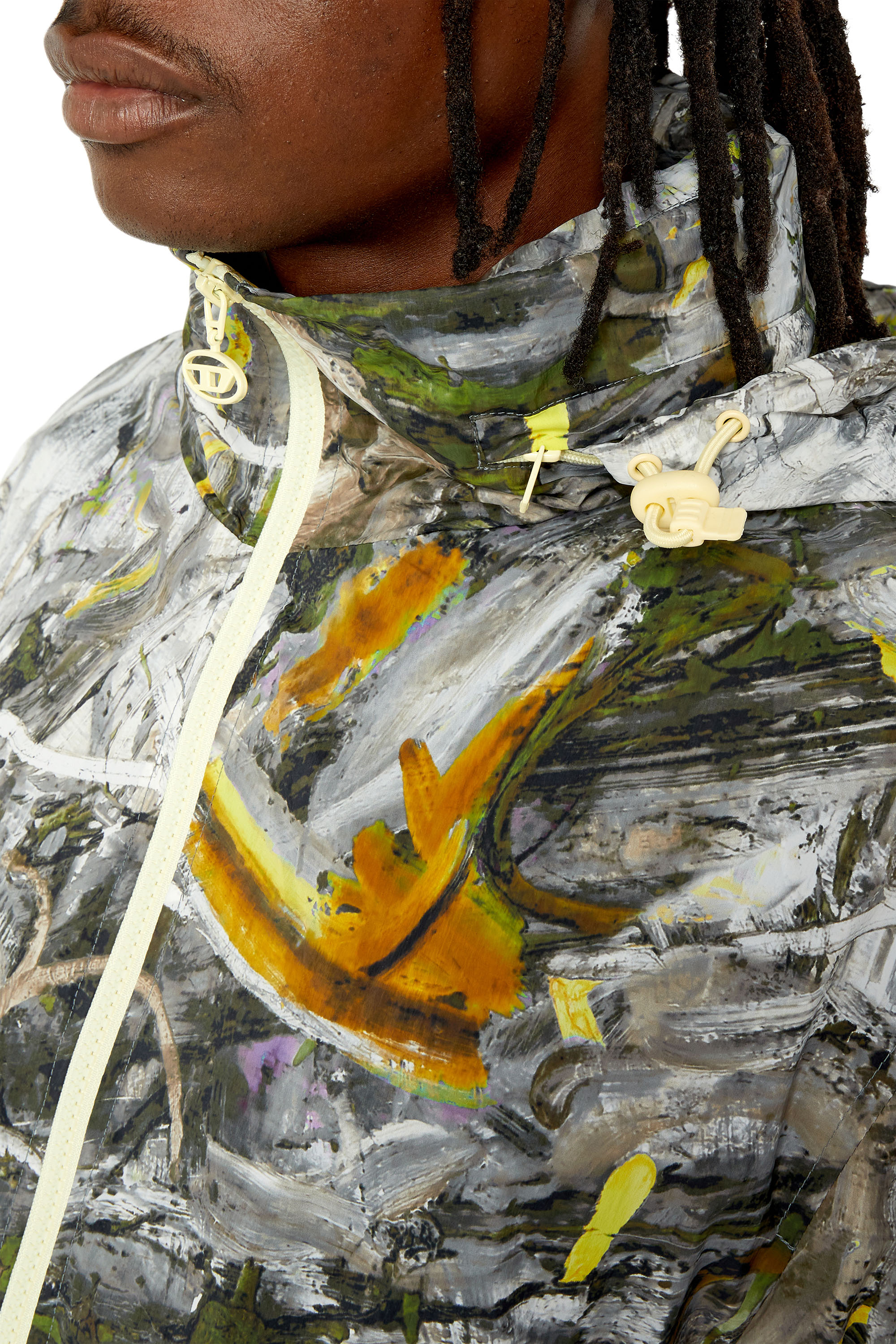 J-WARREL-PRINT Man: Hooded jacket with all-over print | Diesel