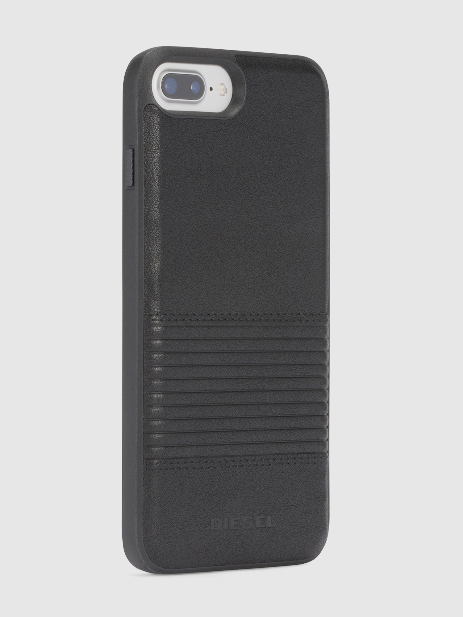 Diesel - BLACK LINED LEATHER IPHONE 8/7/6s/6 CASE, Funda en piel negra para iPhone 8/7/6s/6 Unisex in Negro - 5
