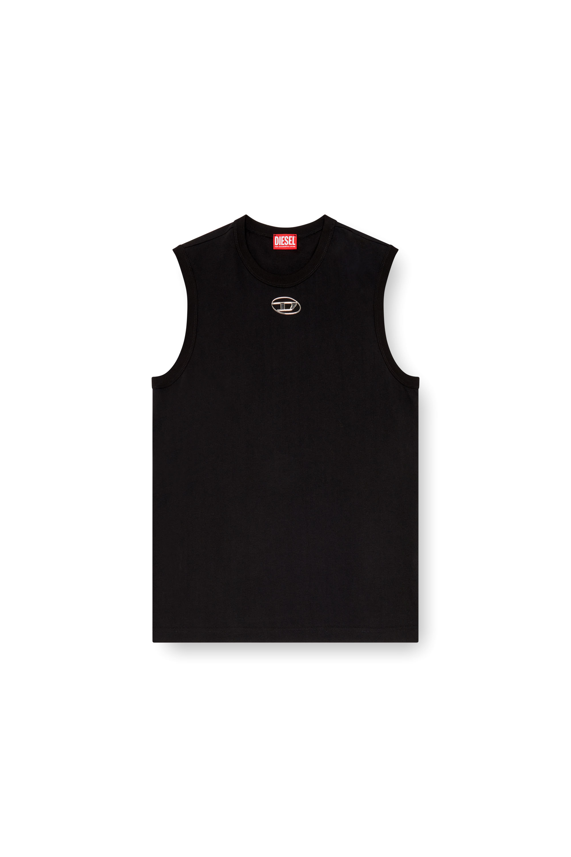 Diesel - T-BISCO-OD, Man's Tank top with injection-moulded Oval D in Black - 2
