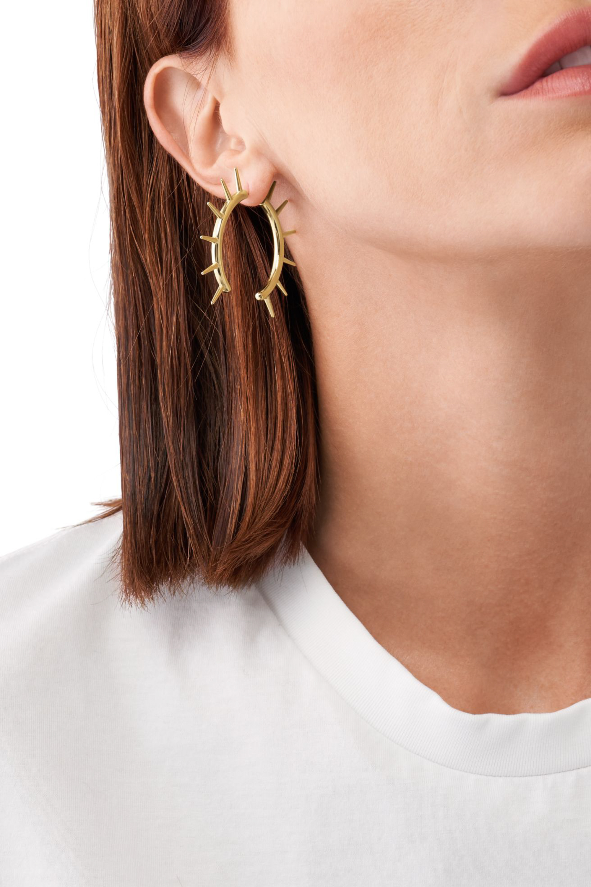 Diesel - DX1452710, Unisex's Gold-Tone Stainless Steel Front to Back Earring in Gold - 3