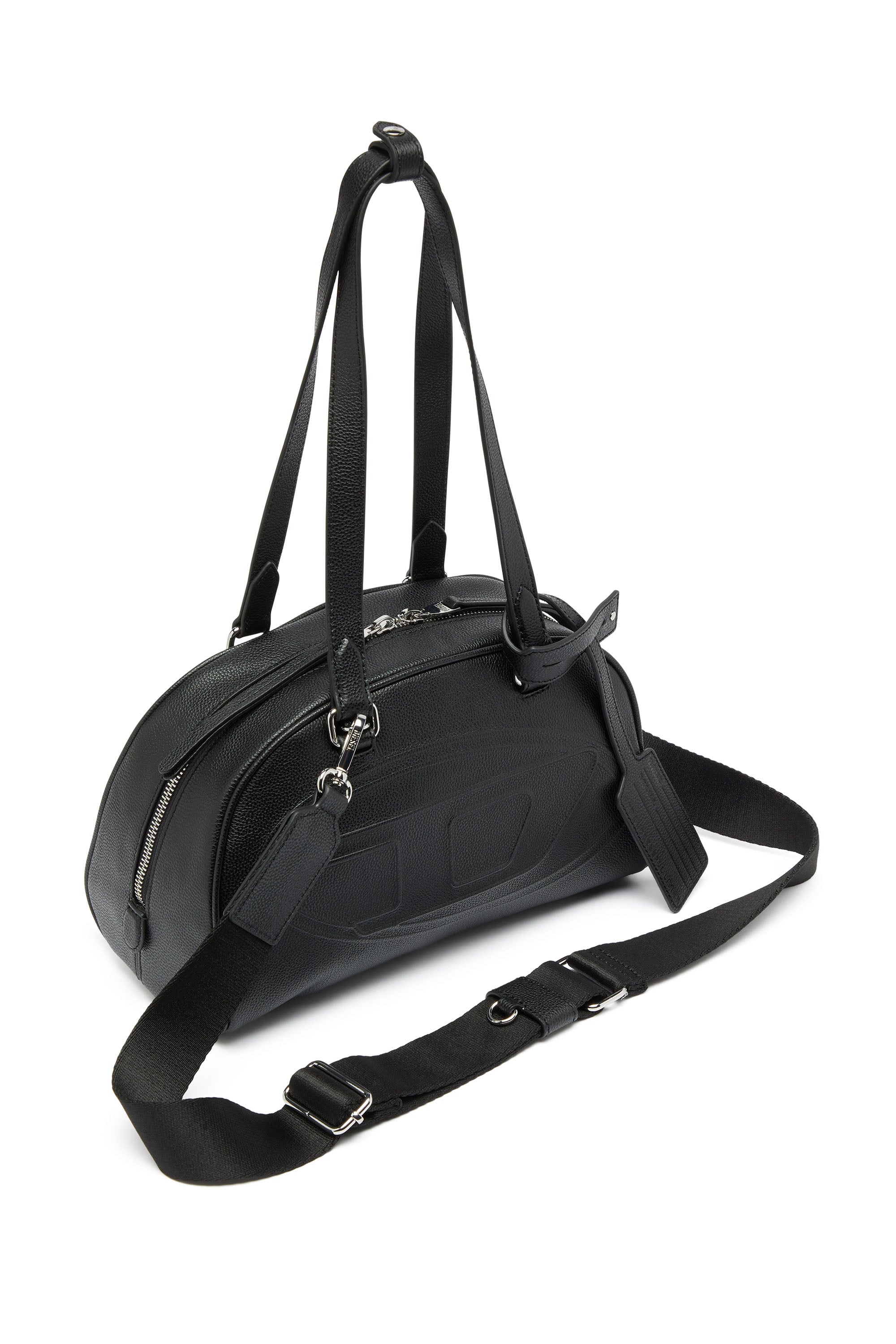 Diesel - 1DR DOME SHOULDER, 1DR Dome - Sac Boston en cuir avec logo emboss&eacute; Mixte in Noir - 6