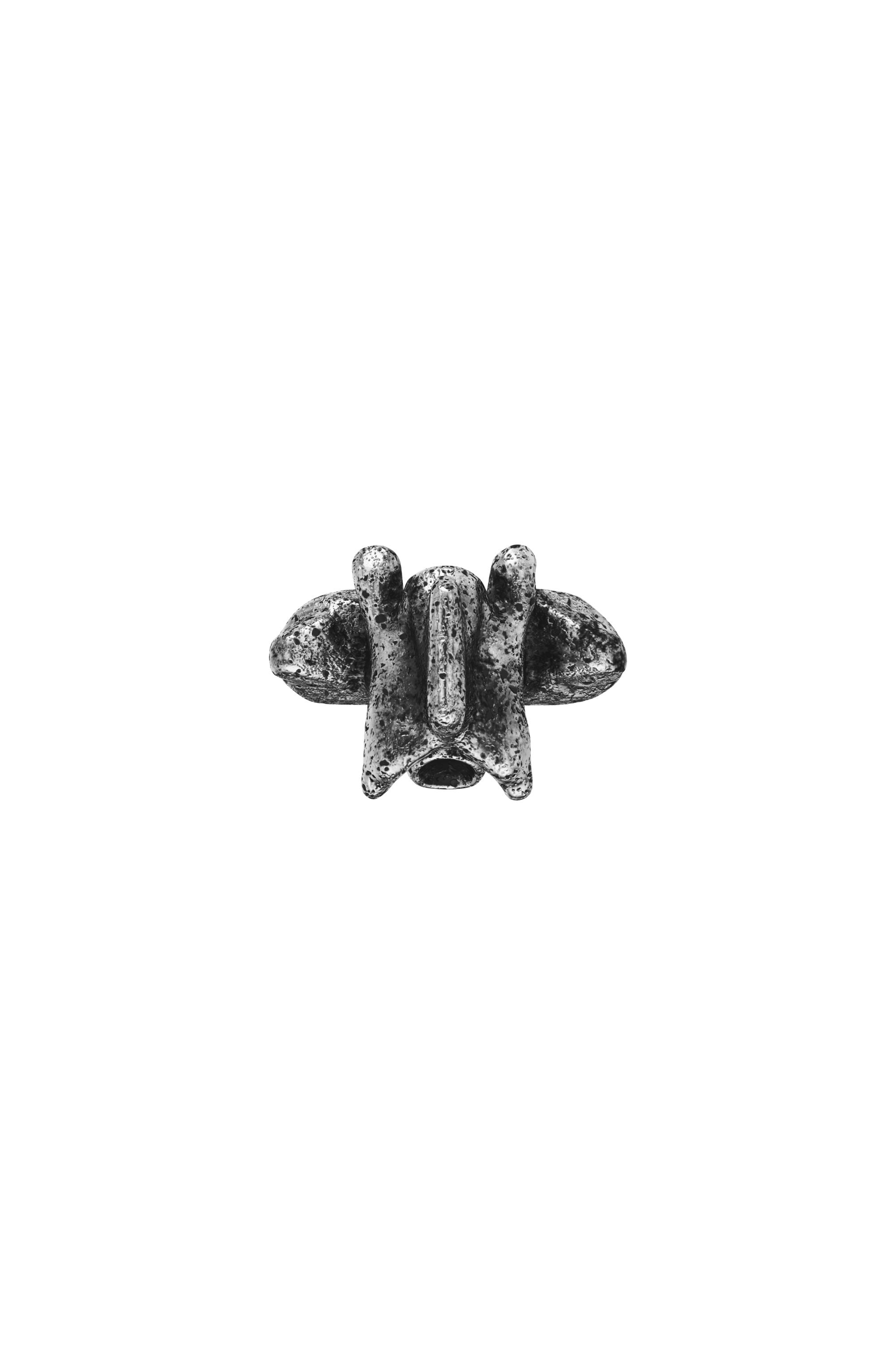 Diesel - DX1708040 JEWELLERY, Anillo en tono plateado con detalle central Unisex in Gris - 3