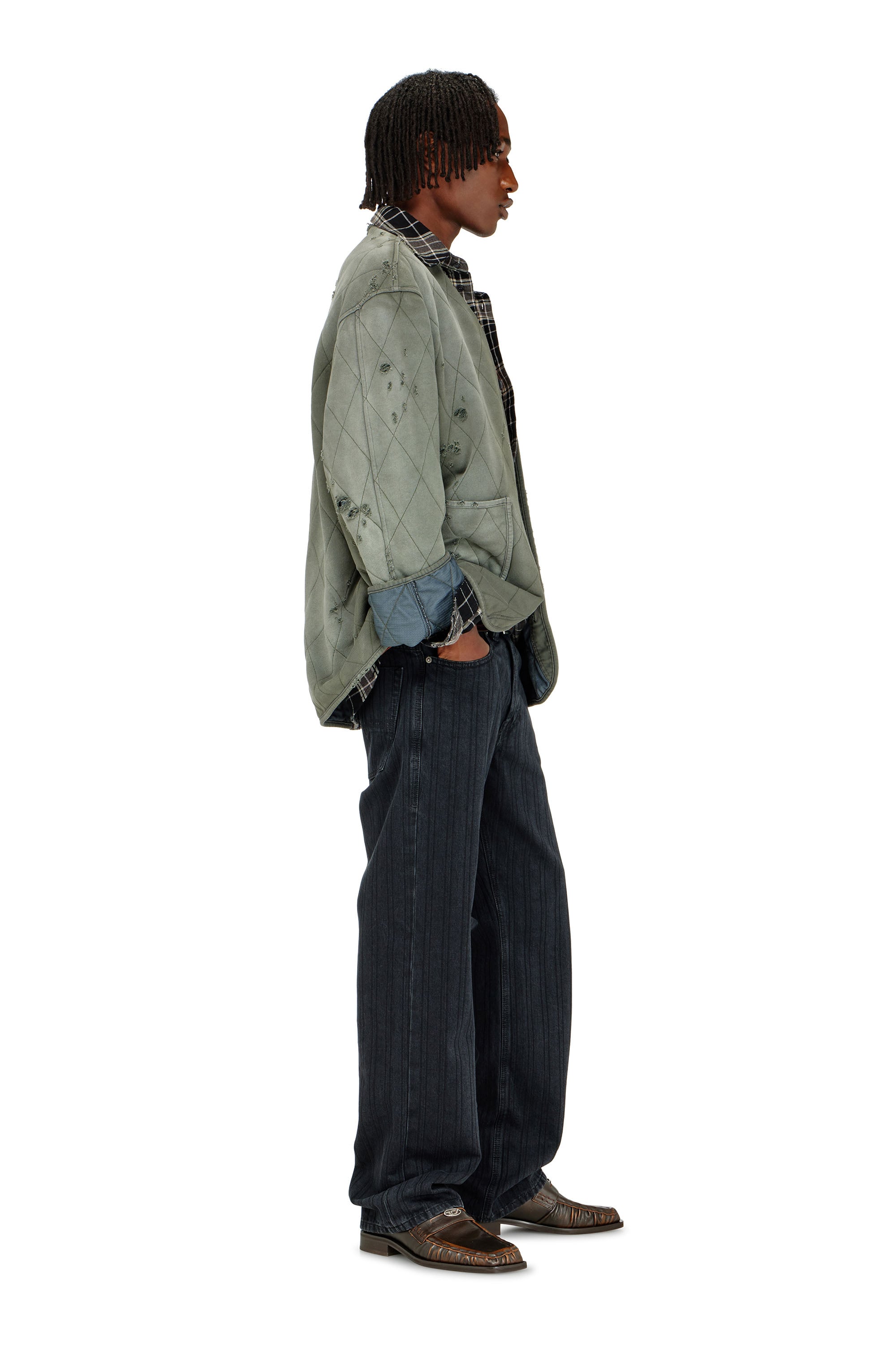 Diesel - Relaxed Jeans 1980 D-Eeper 09Q12 Homme, Noir/Gris fonc&eacute; - Image 2